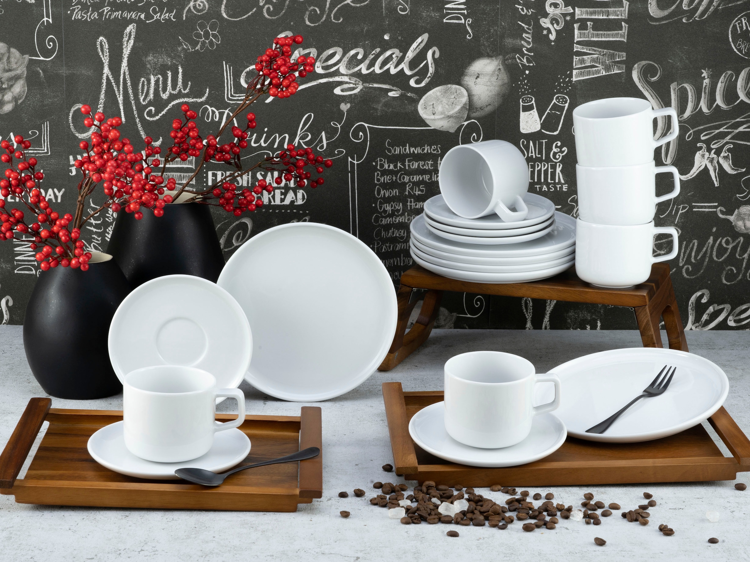 CreaTable Kaffeeservice »Chef Collection«, (Set, 18 tlg., Kaffeegeschirr fü günstig online kaufen