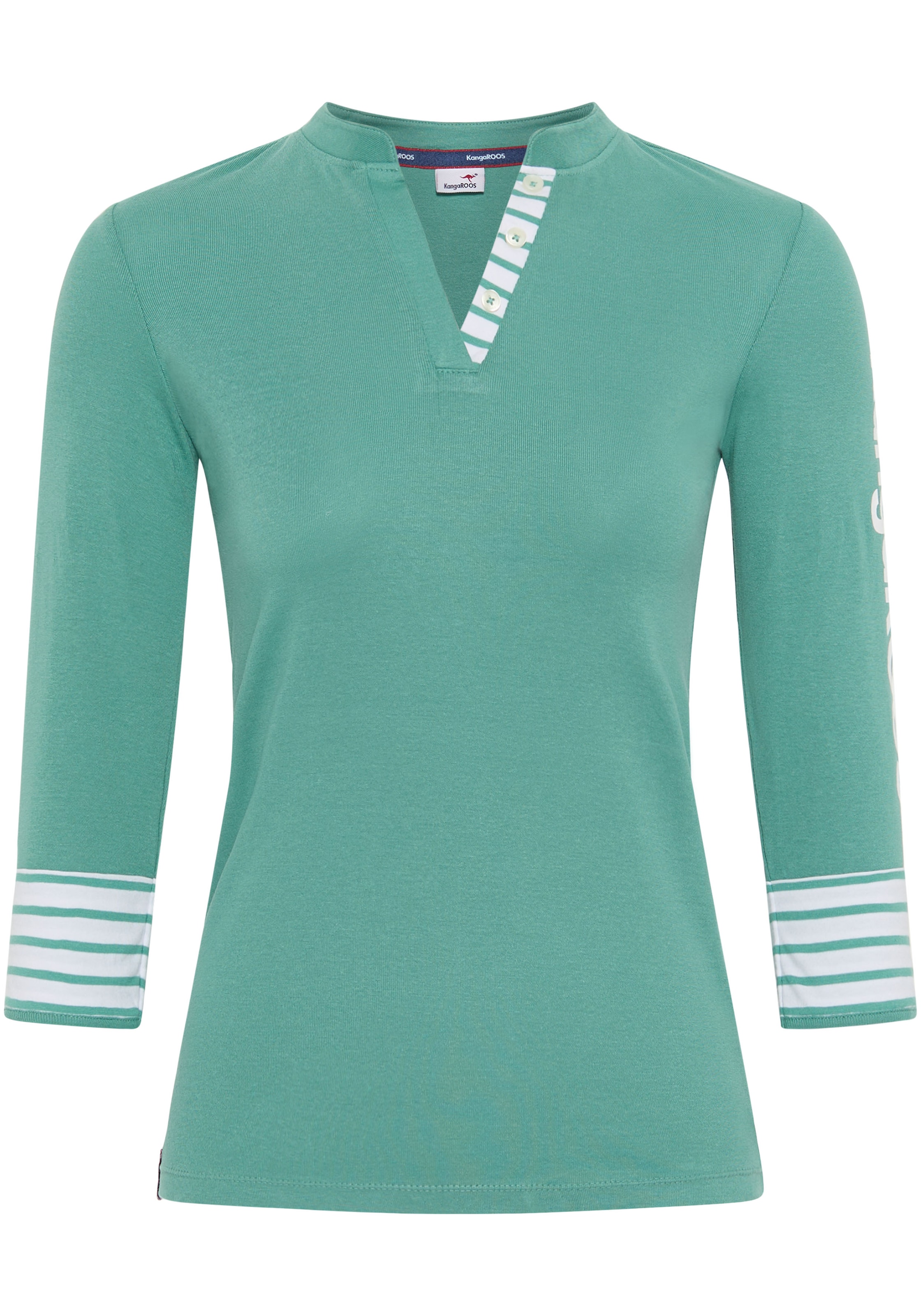 KangaROOS 3/4-Arm-Shirt, 3/4-Arm, figurbetonte Passform, mit Logodruck