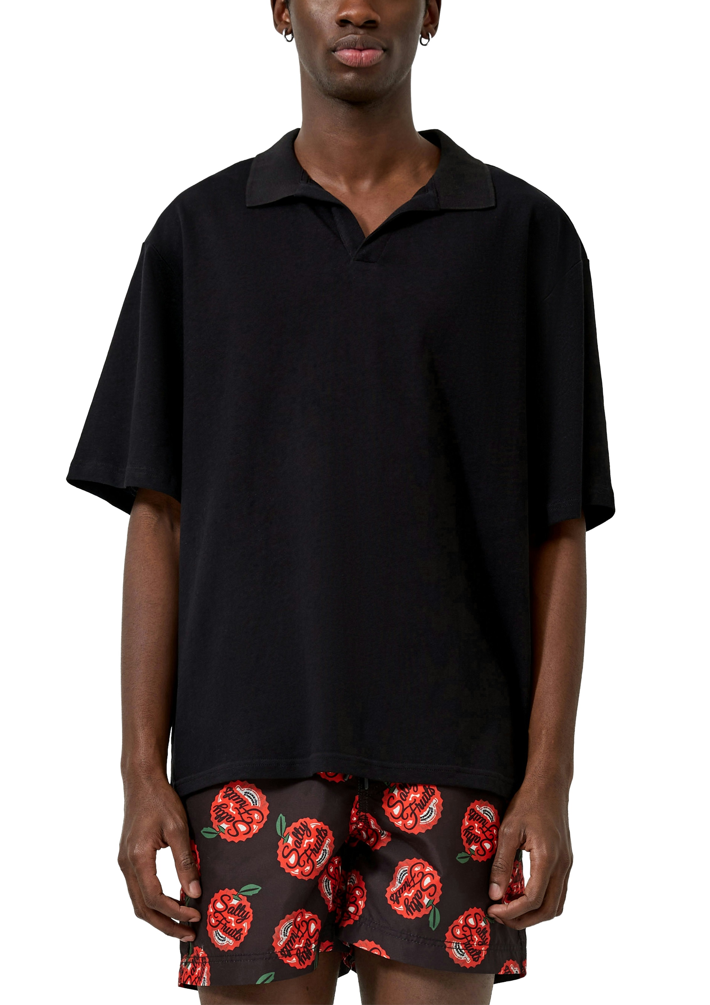 QS Kurzarmshirt Sommer-Poloshirt mit Leinen