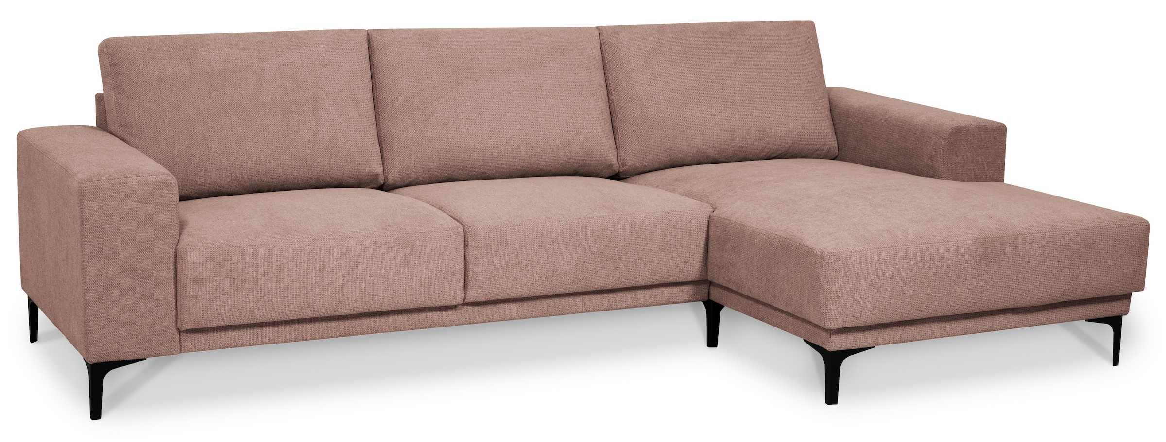 OTTO home Ecksofa »Xander, L-Form,« Breite 280 cm, Soft-Touch Chenille, schwarze Metallfüße