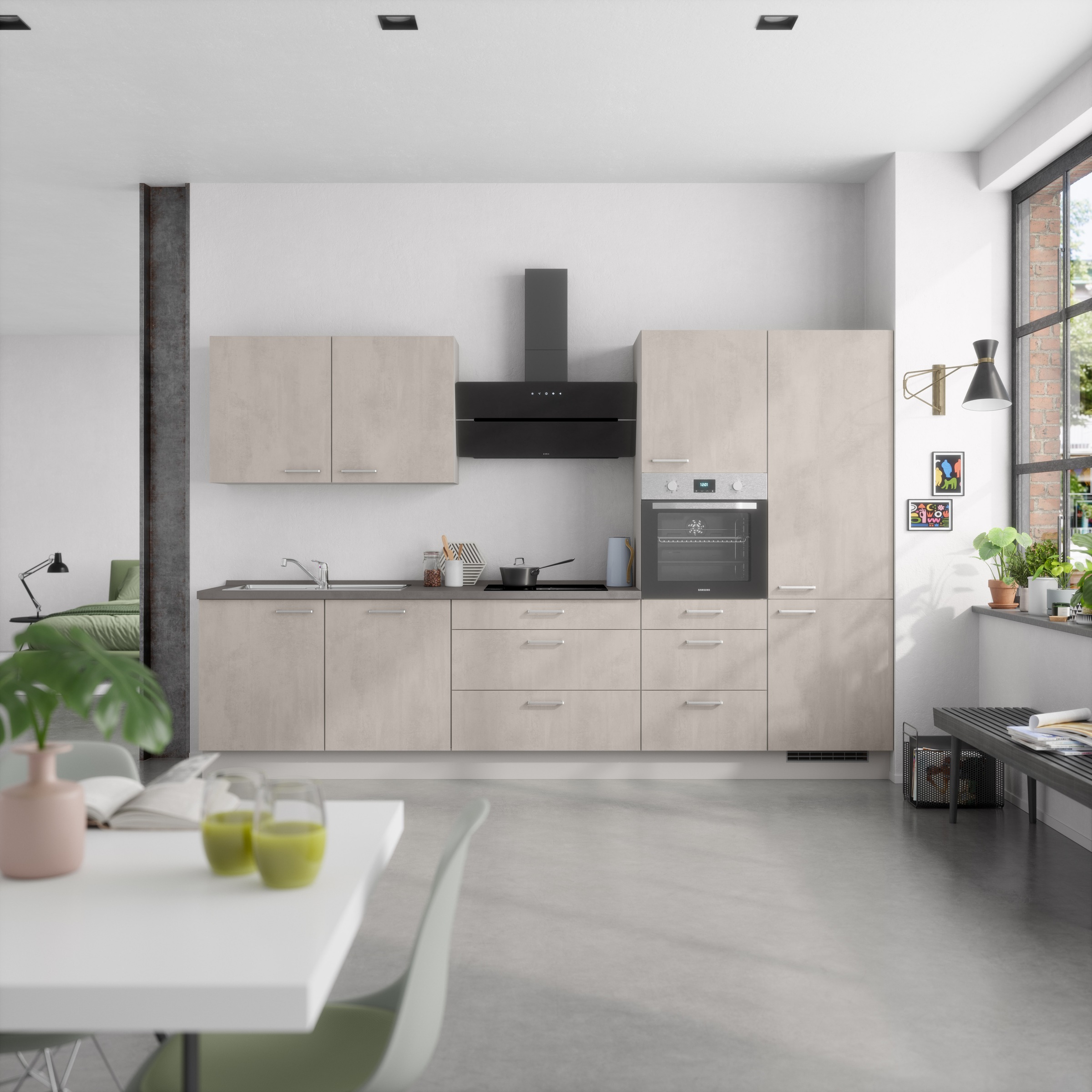 nobilia® Küchenzeile »"Riva II"«, vormontiert, Ausrichtung wählbar, Breite 330 cm, wahlw. mit E-Geräten