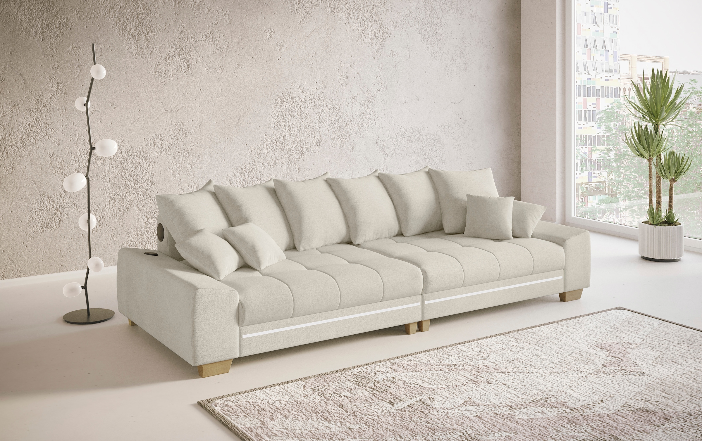 Mr. Couch Big-Sofa »Nikita II«, RGB-LED, Bluetooth-Soundsystem, wahlweise mit Kaltschaum