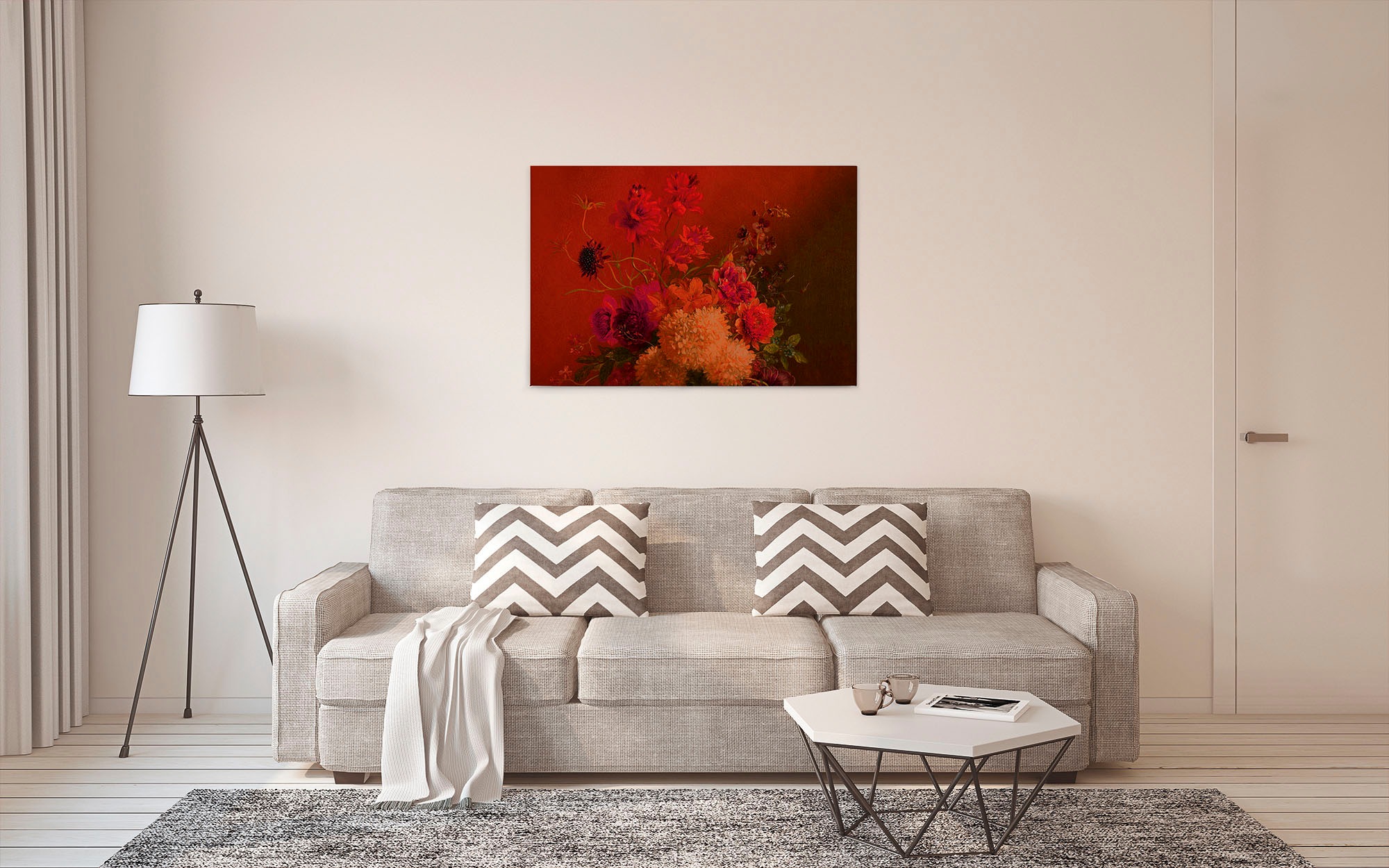 A.S. Création Leinwandbild »bouquet vibrant«, Kunst-Blumen-Kinder, (1 St.), Keilrahmen Bild Blumen-Strauß Floral Leinwand-Bild Wohnzimmer modern