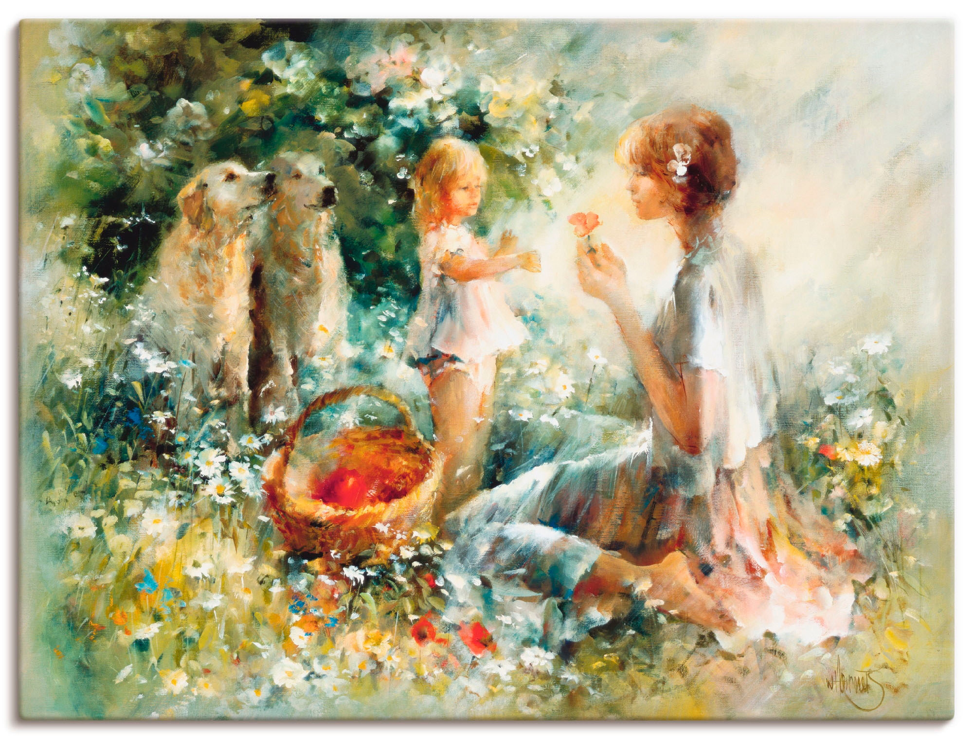 Artland Wandbild "Picknick", Gruppen & Familien, (1 St.), als Leinwandbild, günstig online kaufen