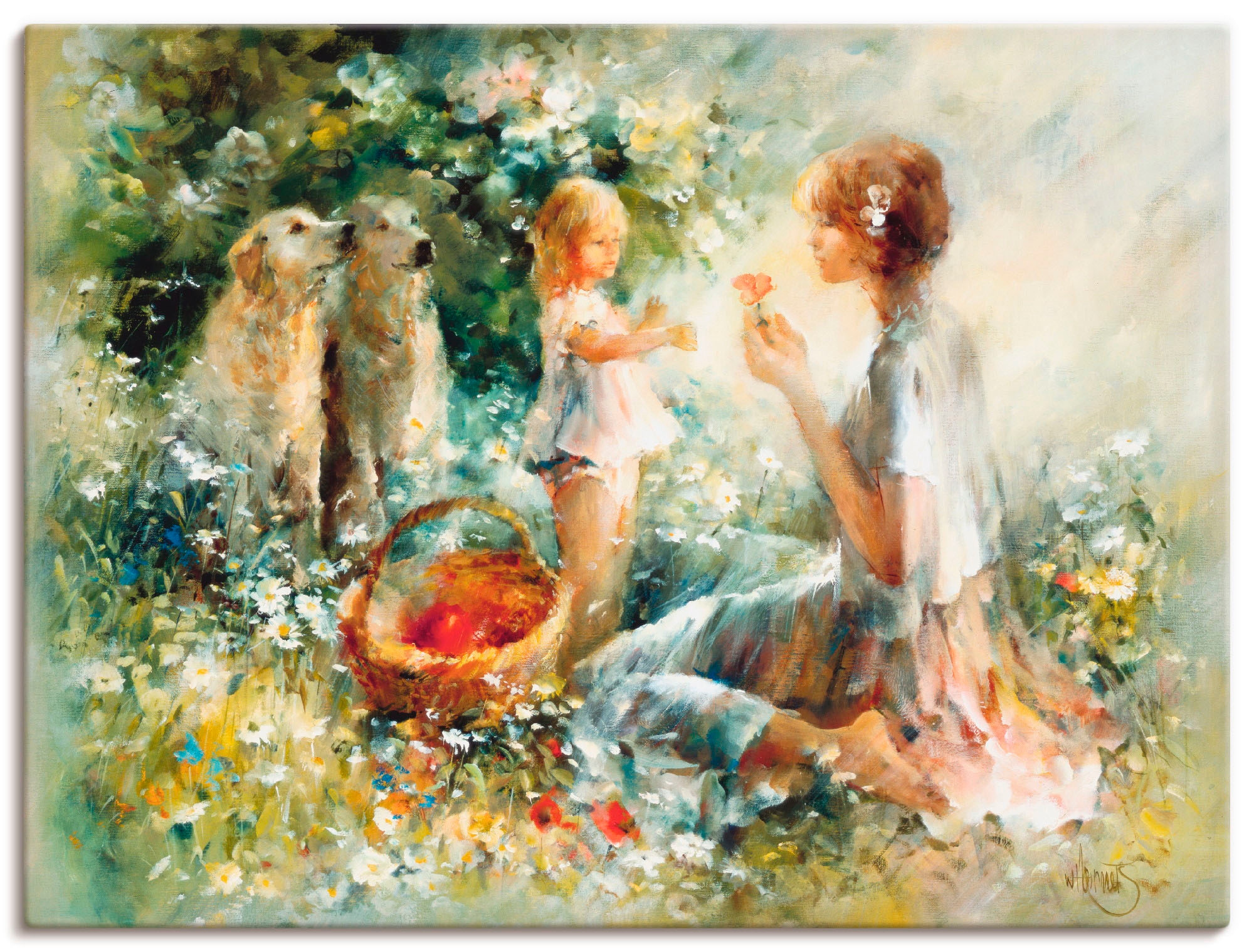Artland Wandbild »Picknick« Gruppen & Familien 1 Stk. tlg. als Leinwandbild günstig online kaufen