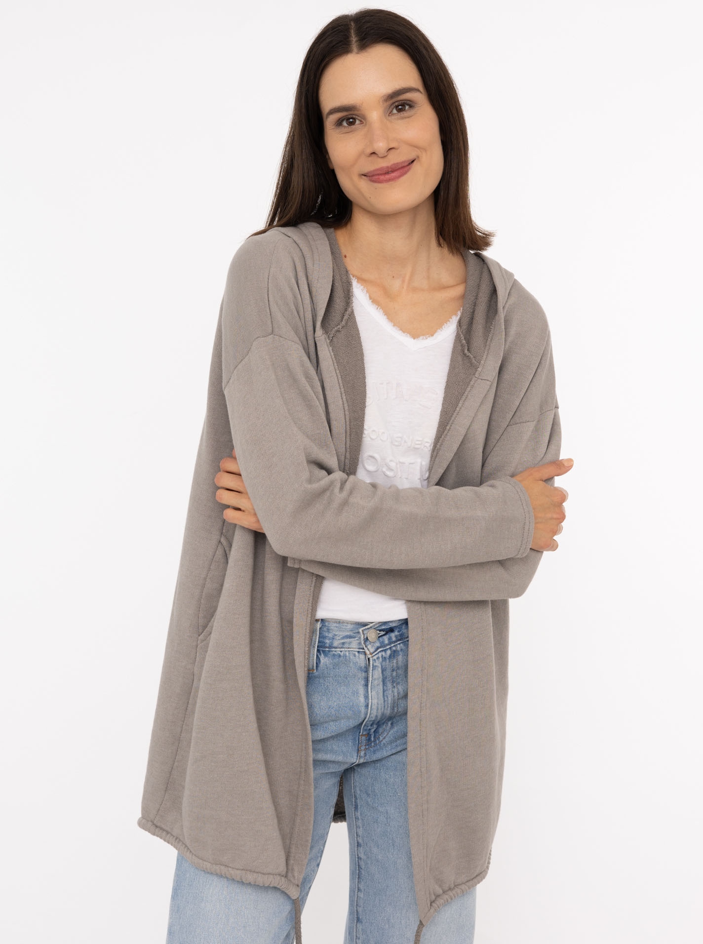 Zwillingsherz Jerseymantel »"Positive Mind"« mit hohem Baumwollanteil