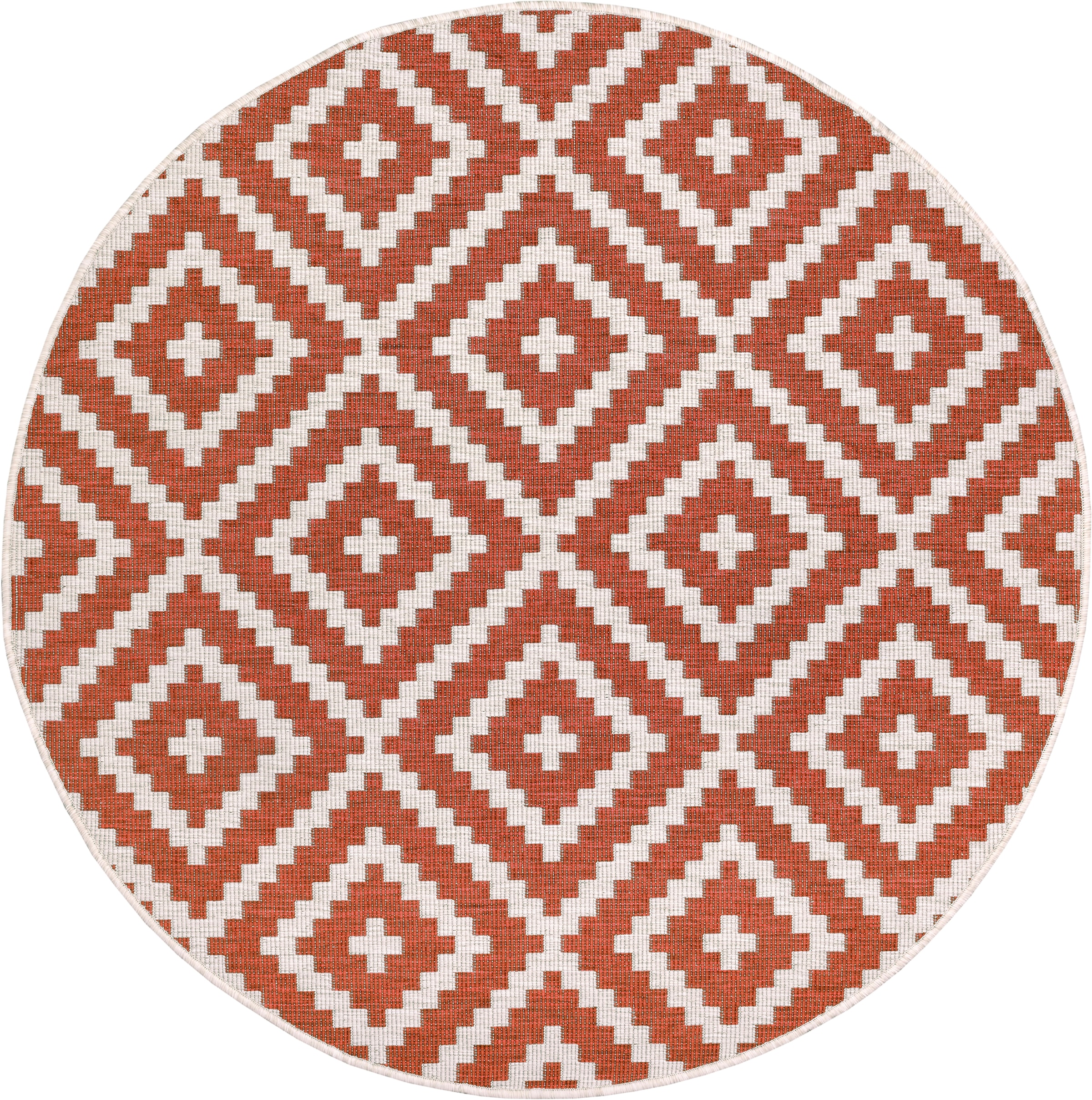 my home Teppich »Ronda Wendeteppich«, rund, 5 mm Höhe, Sisal-Optik, Flachgewebe, In- und Outdoor, geometrisches Boho Design