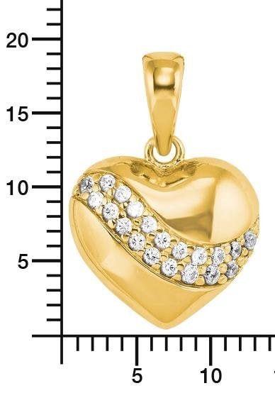 Amor Kette mit Anhänger »Herz, 2022090«, mit Zirkonia (synth.)