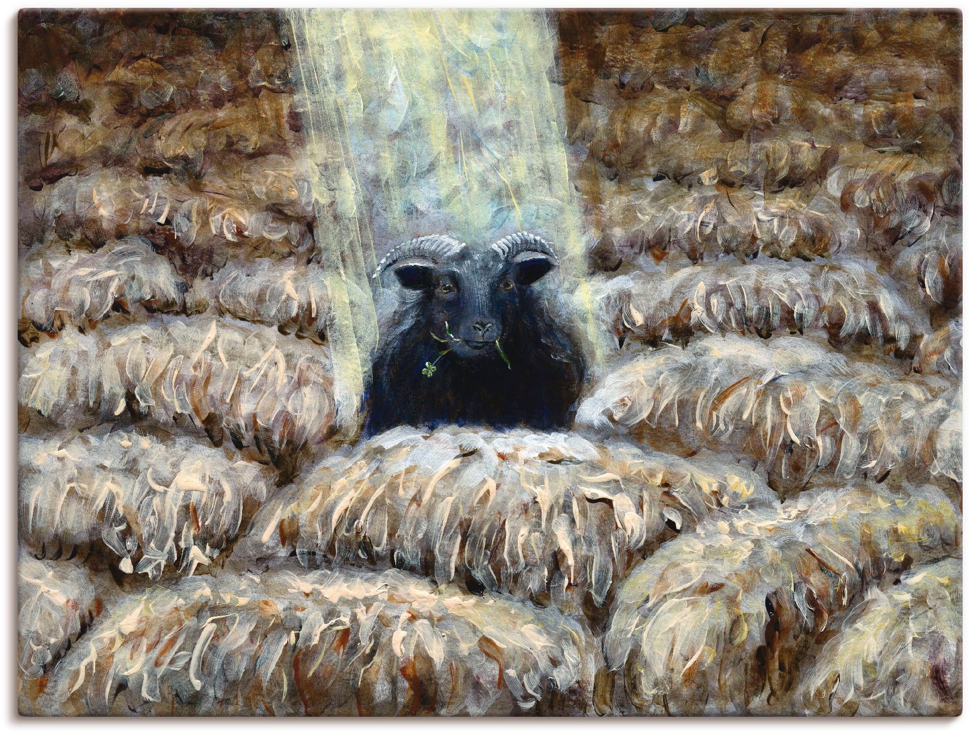 Artland Wandbild »Schwarzes Schaf« Haustiere 1 Stk. tlg. als Leinwandbild i günstig online kaufen