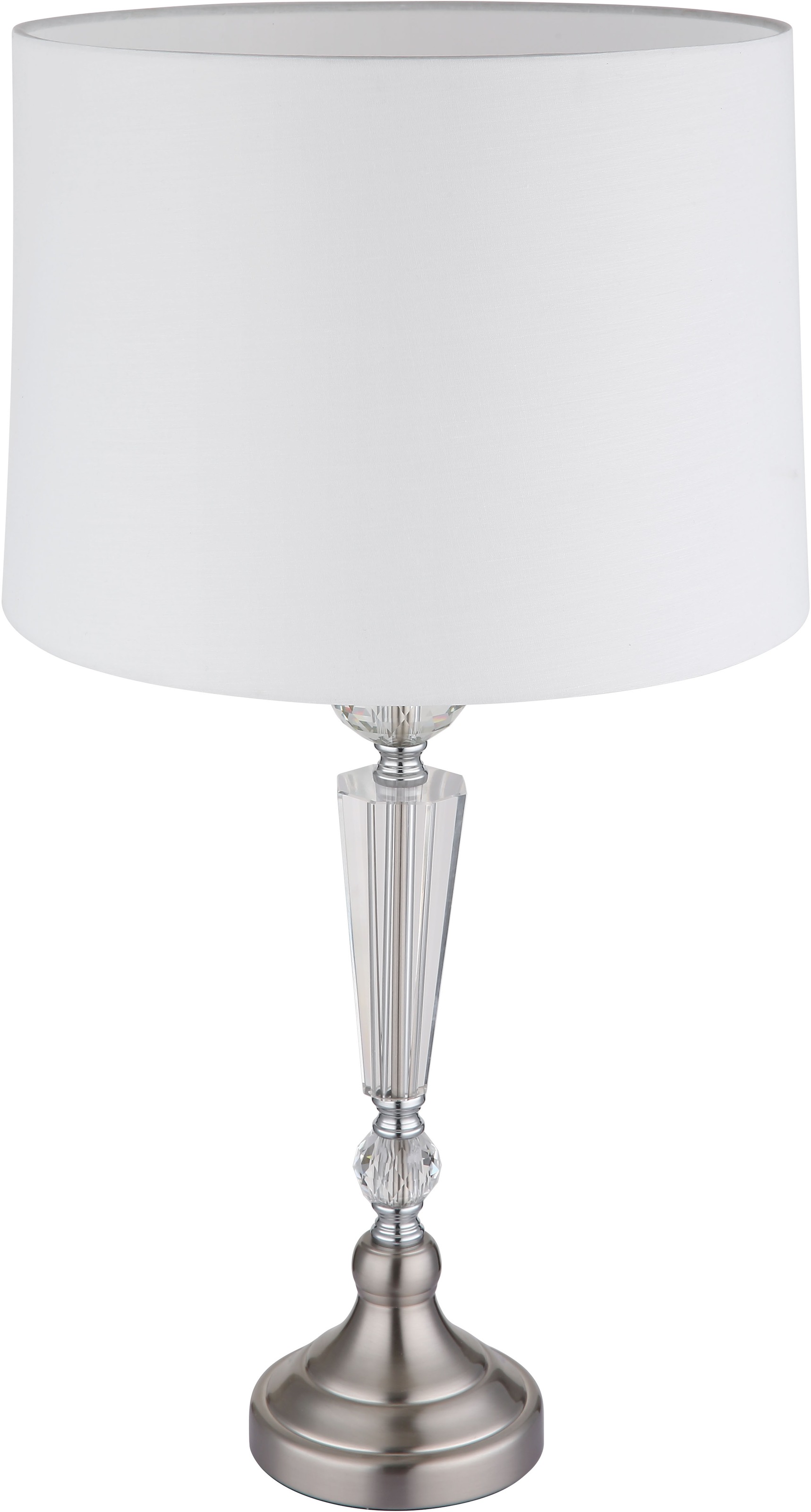 GLOBO LIGHTING Tischleuchte »ARRO«, Leuchtmittel E27 | ohne Leuchtmittel, Tischlampe/Schlafzimmer/Wohnzimmer/Textil weiß