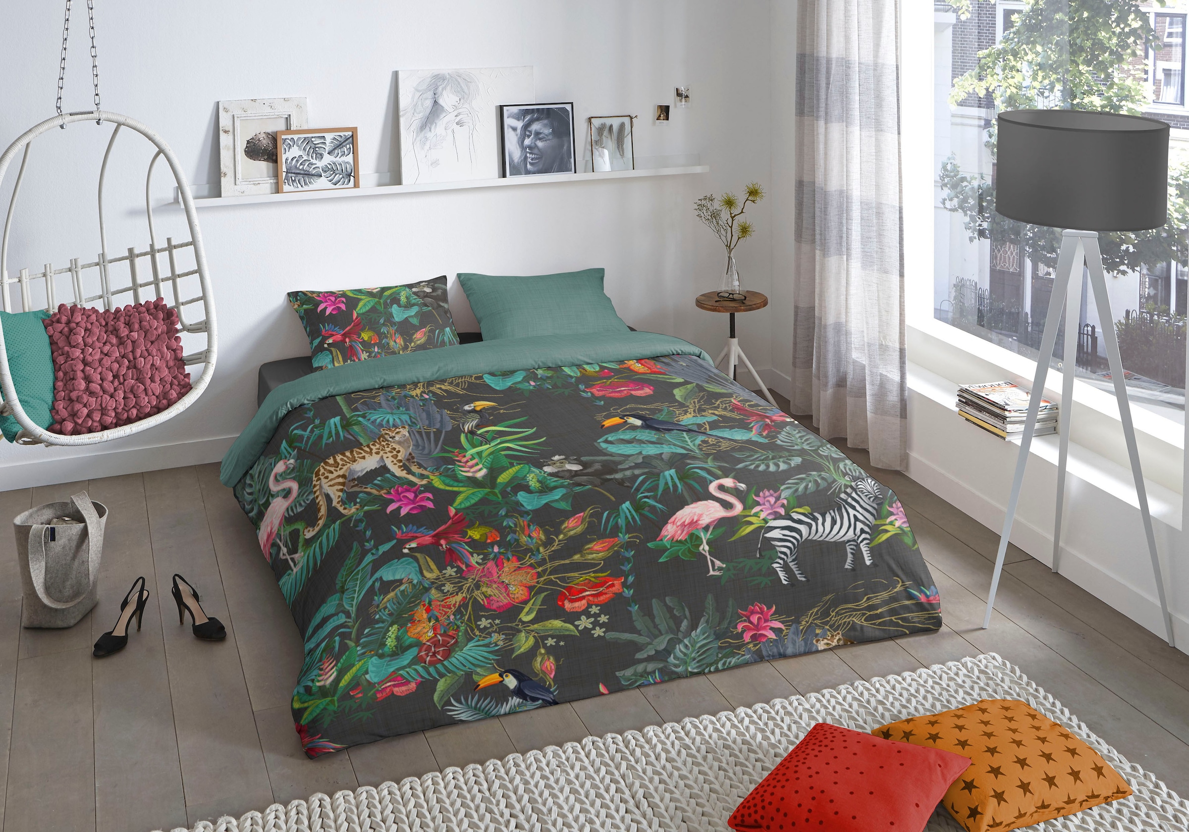 good morning Wendebettwäsche »Funky«, Mako-Satin, 135x200, Reißverschluss, günstig online kaufen
