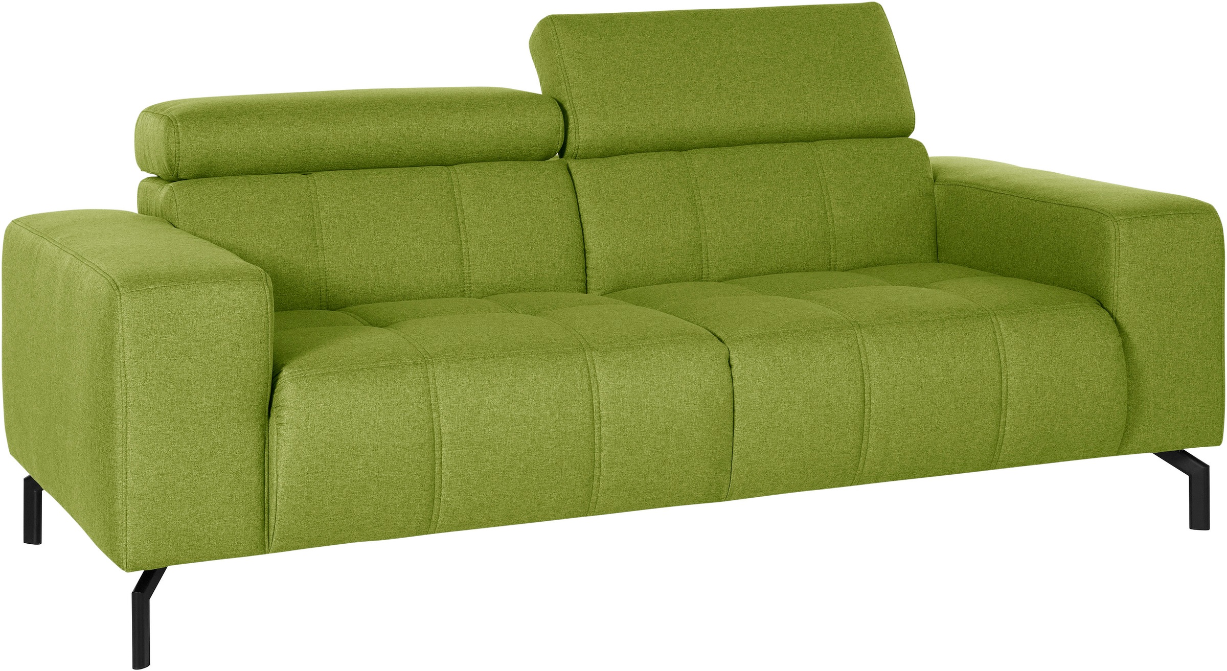 DOMO collection 2-Sitzer »Cunelli zeitlos und elegant, moderne Sitznähte als Designelement,«, wahlweise mit 6-fach verstellbaren Kopfteilen, fester Sitzkomfort