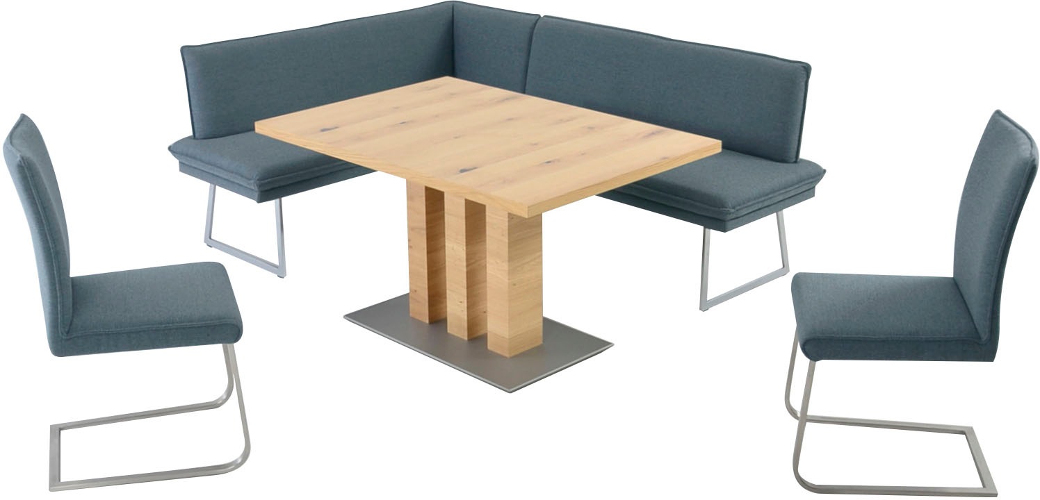 K+W Komfort & Wohnen Essgruppe »Santos III« 4 Stk. tlg. gepolsterte Eckbank und Stühle, langer Schenkel rechts oder links