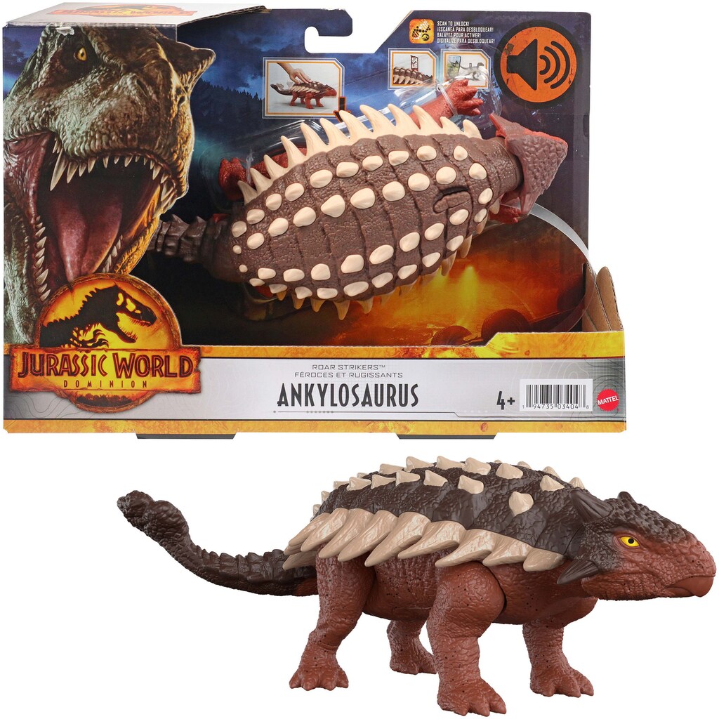 Mattel® Spielfigur »Jurassic World, Roar Strikers Ankylosaurus«, mit Soundeffekten