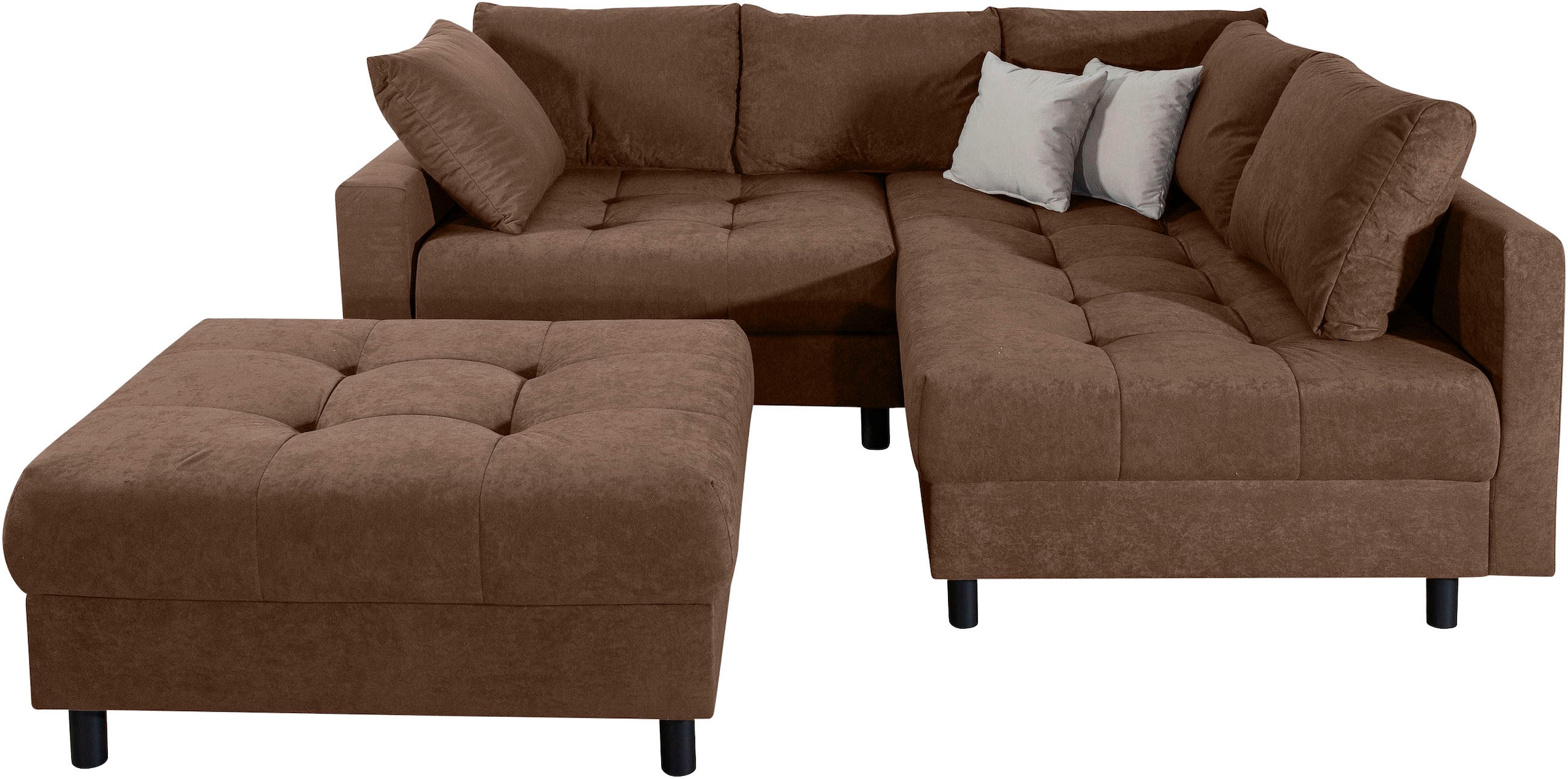Home affaire Ecksofa »Toni L-Form«, Ottomane beidseitig montierbar, Federkern-Polsterung