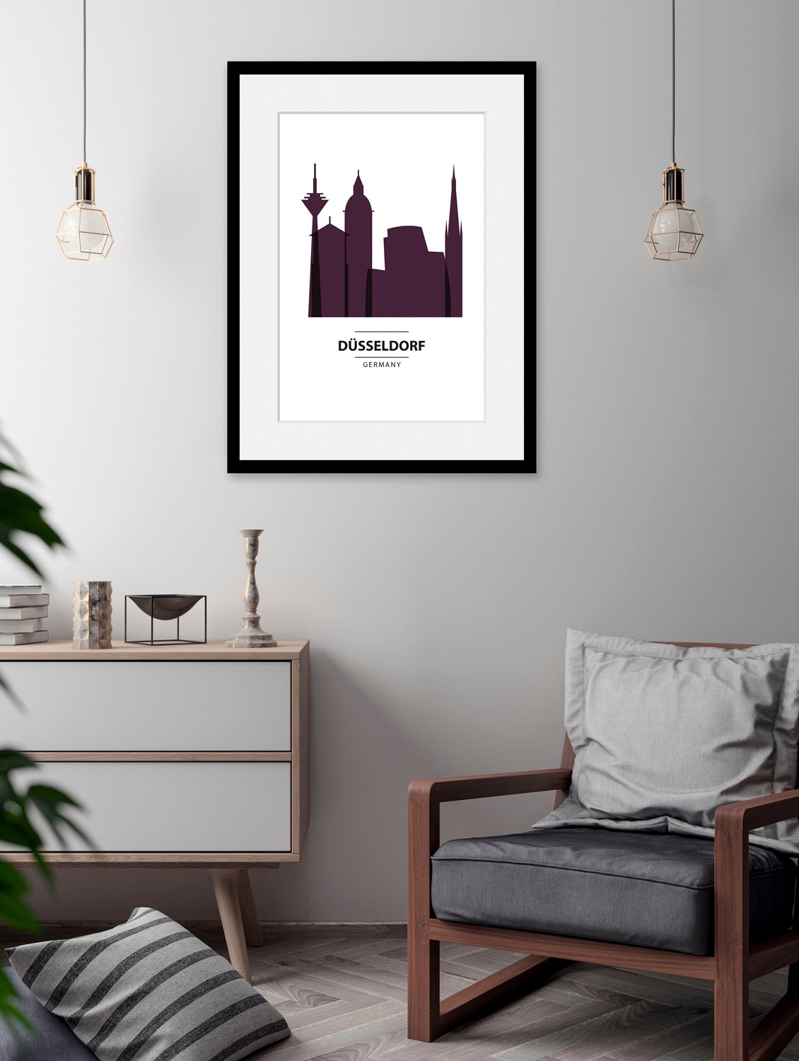 queence Bild »Düsseldorf Color Splash«, Städte-Stadt-Deutschland-Gebäude-Dü günstig online kaufen