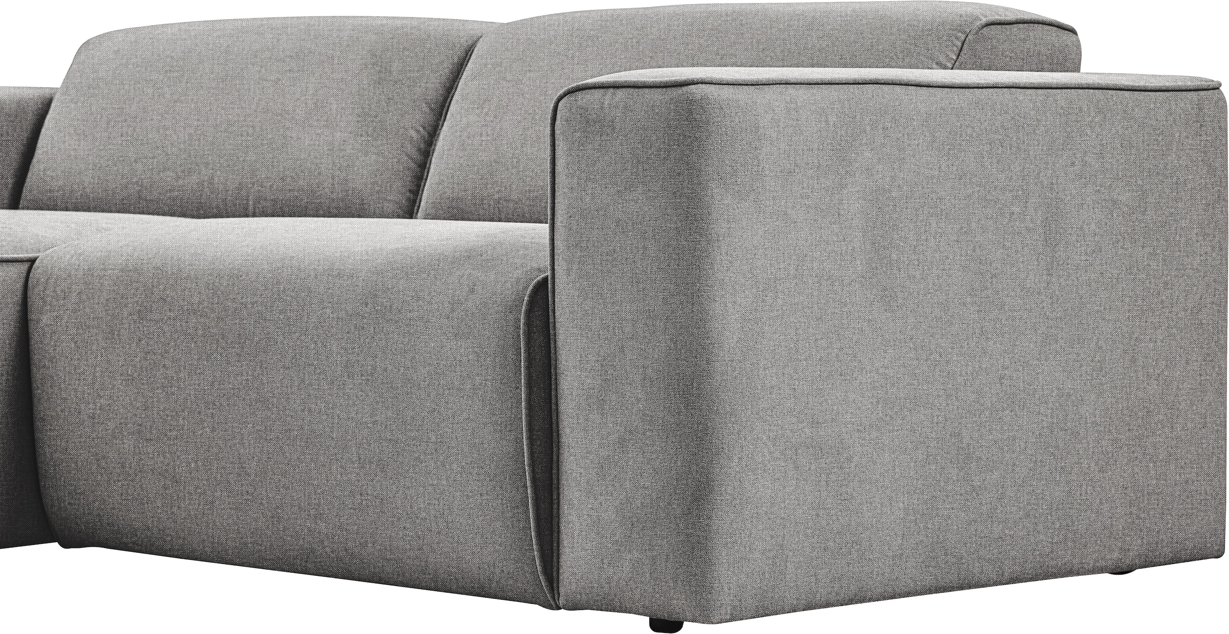 andas Ecksofa »Noord mit Kedernaht, Breite 234 cm«, Cord, Struktur, Webstoff, mit Wellenunterfederung, Massivholzrahmen