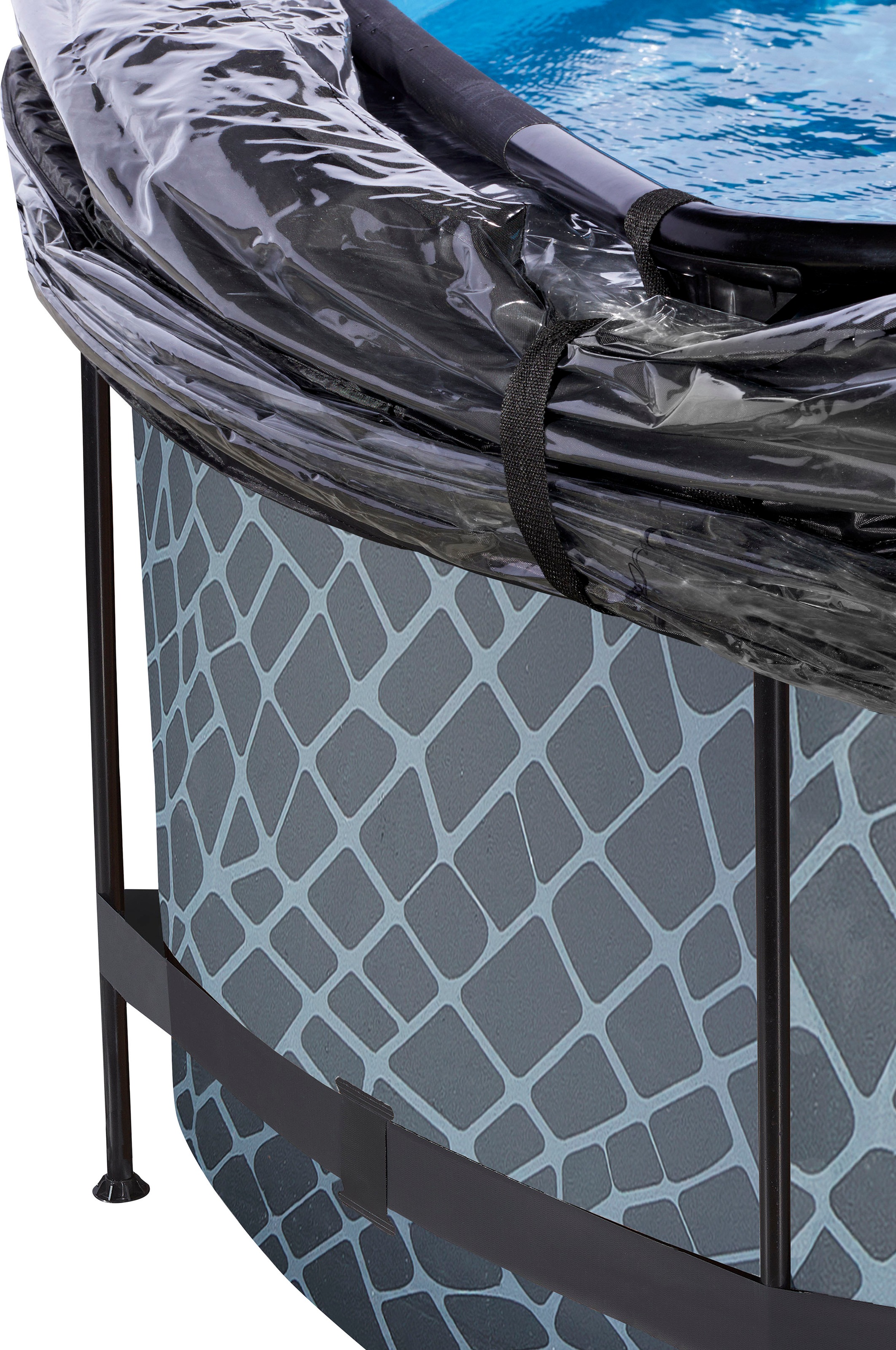 EXIT Framepool »inkl. multifunktionaler Abdeckung und Wärmepumpe«, (Set, 5 tlg.), ØxH: 360x122 cm, mit Sandfilteranlage, Wärmepumpe, Sicherheitsleiter
