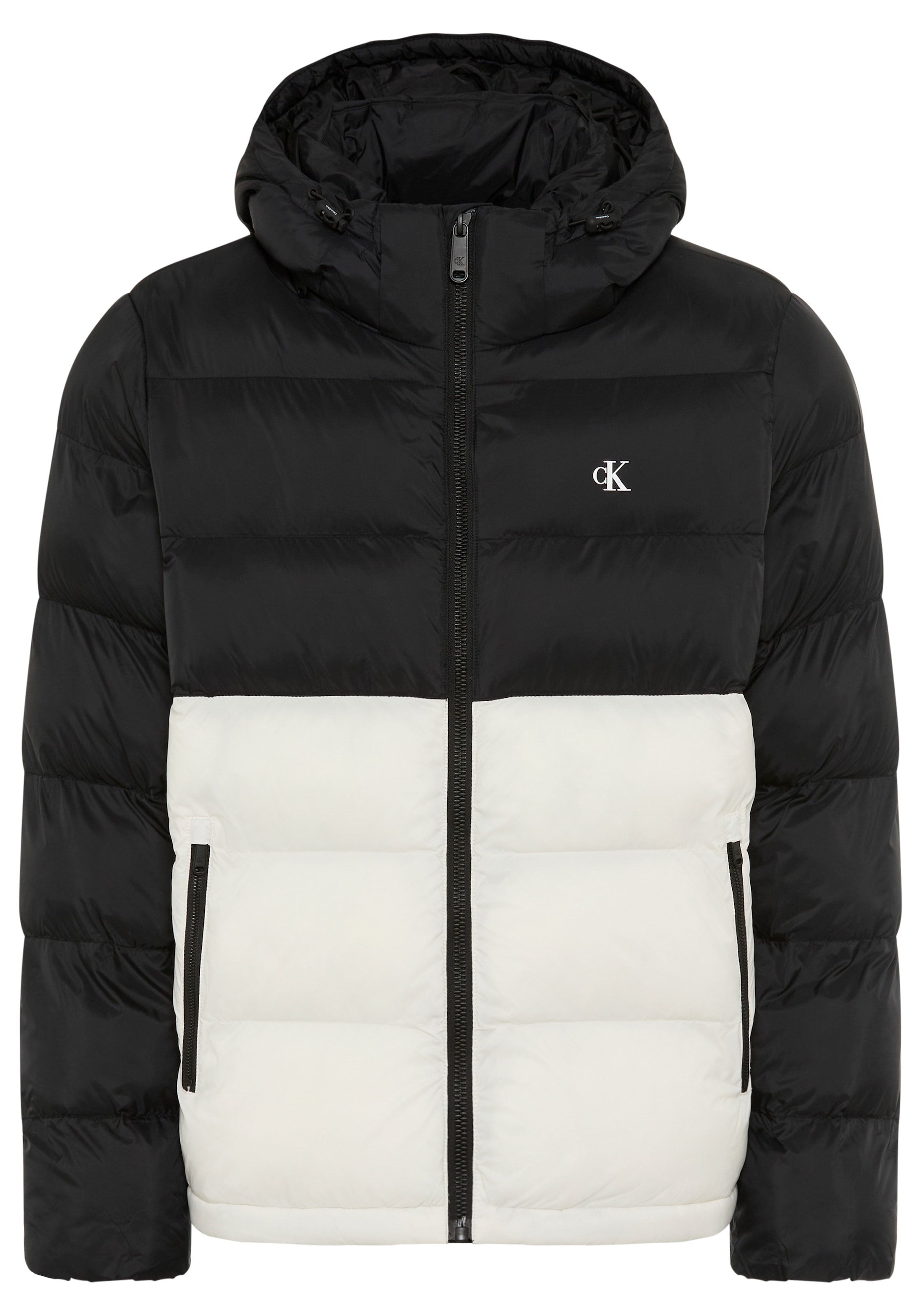 Calvin Klein Jeans Steppjacke »LS NYLON COLOR BOCK PUFFER JKT« mit Kapuze Mit Rundhalsausschnitt, regular fit