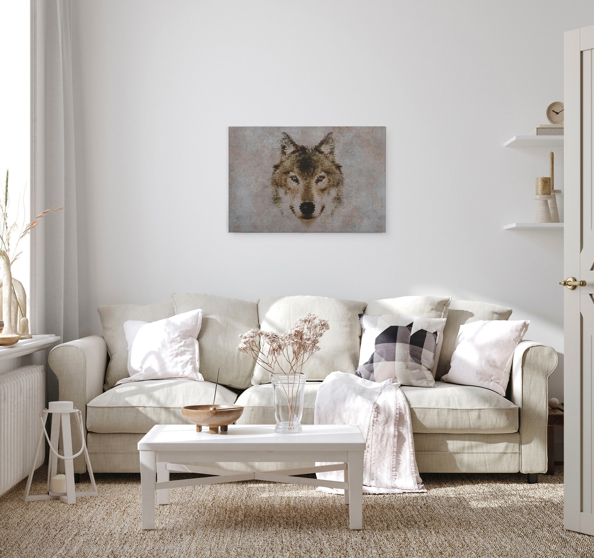 A.S. Création Leinwandbild »big three«, Kunst-Tiere-Kinder, (1 St.), Keilrahmen Bild Betonoptik Tiere Leinwand-Bild Wohnzimmer modern Wand