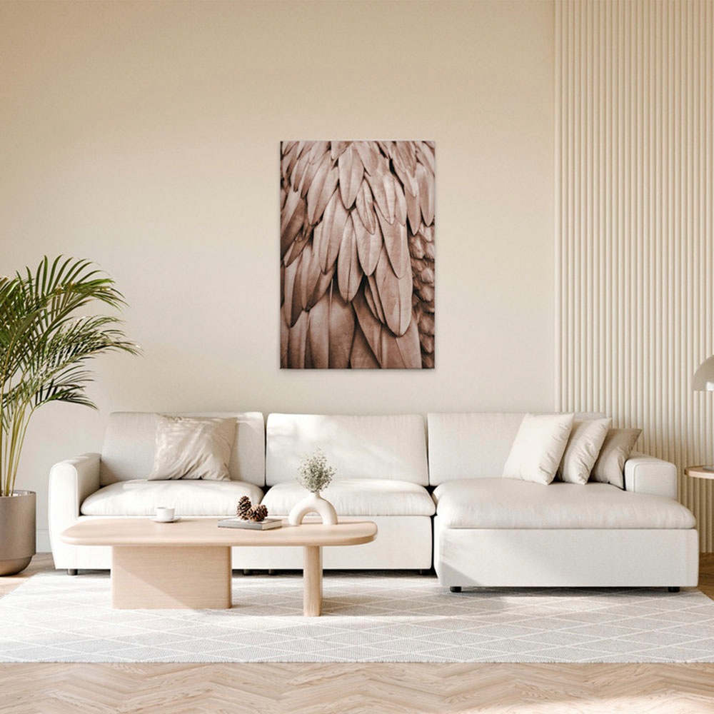 A.S. Création Leinwandbild »Feathers 1 - Wandbild Rosa Beige Keilrahmen Kun günstig online kaufen