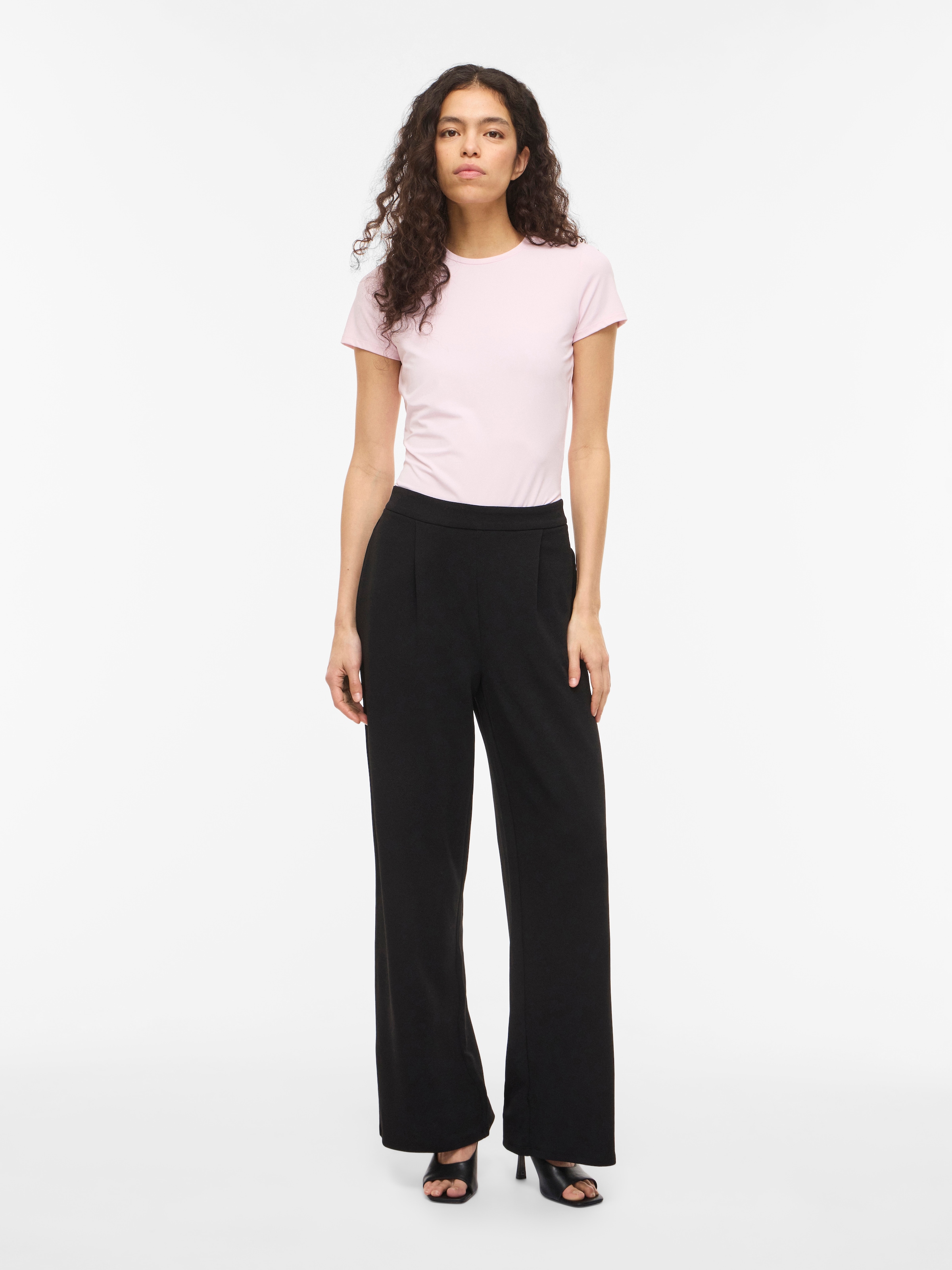 Vila Schlupfhose »VIBENNE HW WIDE PLEAT JRS PANTS - NOOS«  Materialmix