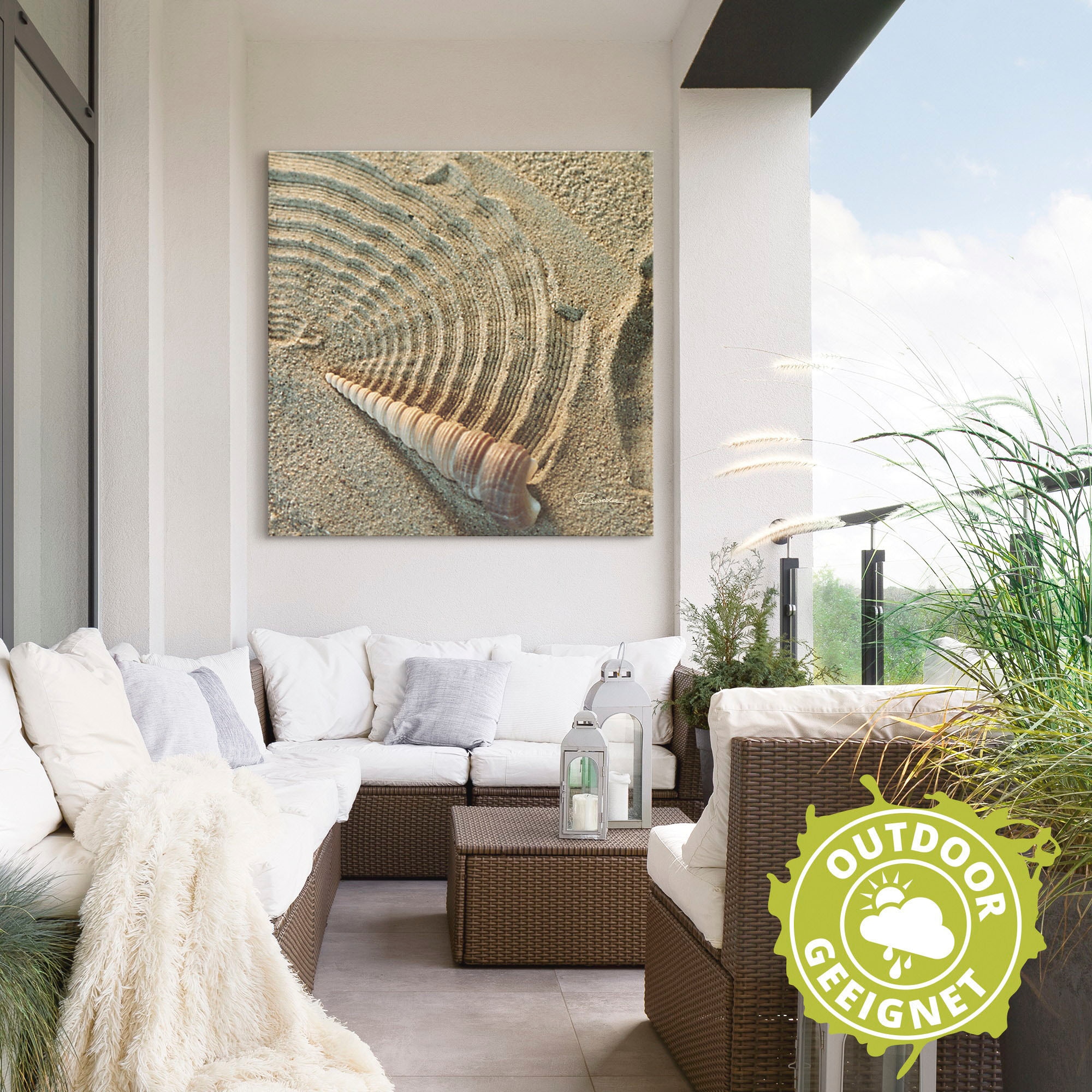 Artland Wandbild »Zen IV - Muschel im Sand«, Zen, (1 St.), als Alubild, Outdoorbild, Leinwandbild in verschied. Größen