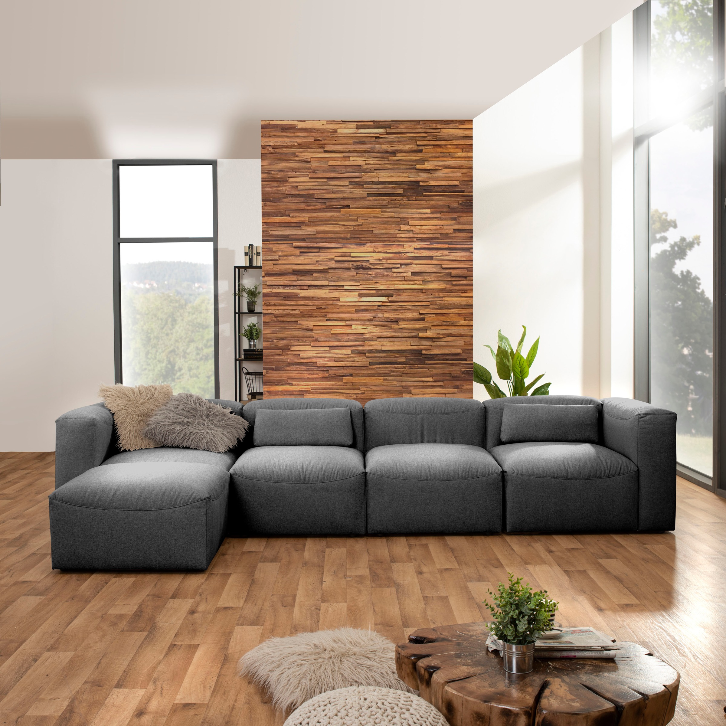 Max Winzer® Ecksofa »Lena«, (Spar-Set, 5 St.), Sofa-Set 07 aus 5 Sitz-Elementen, individuell kombinierbar