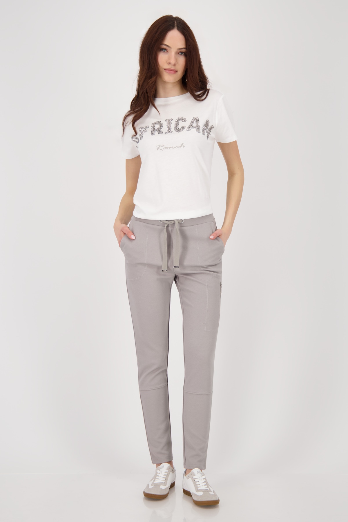 Monari Jogger Pants »Hose Basic Rippe«, Mit schmaler Beinform