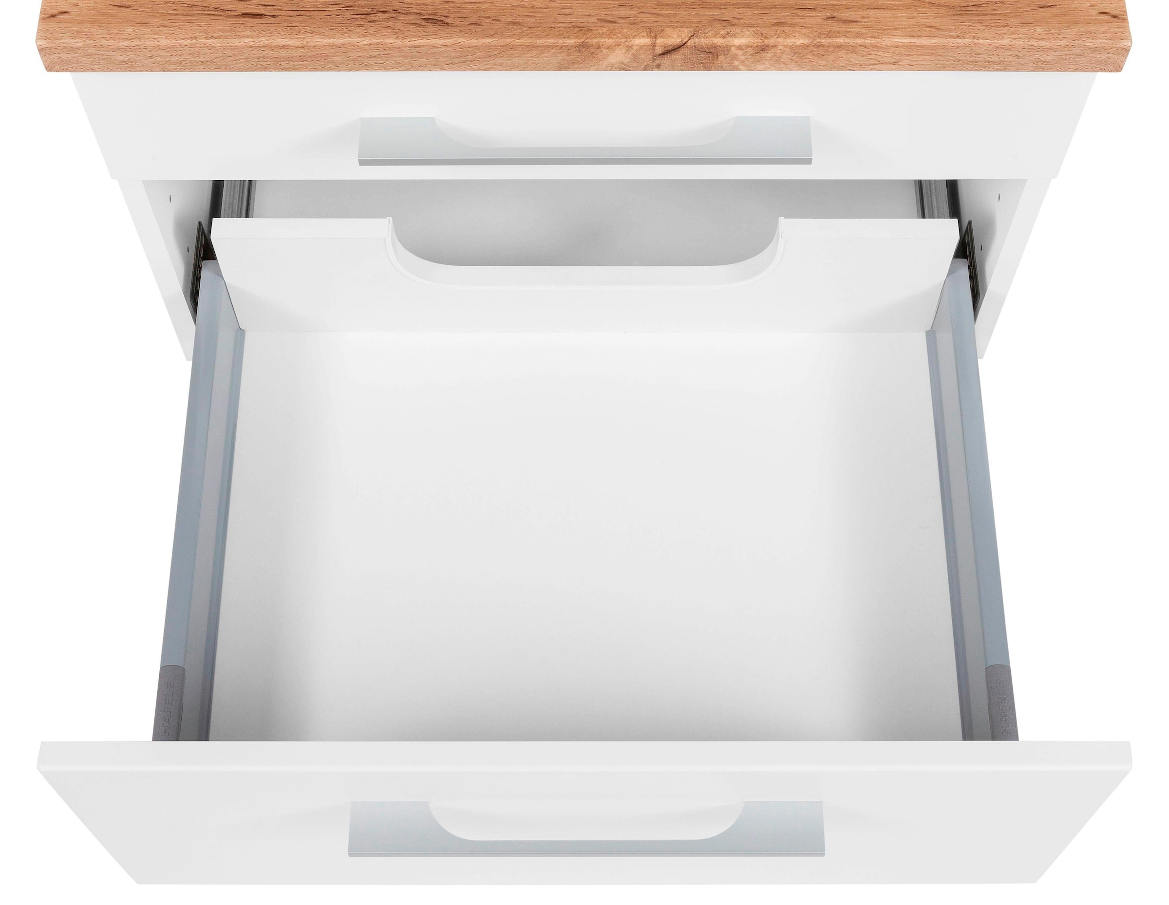 welltime Badmöbel-Set »Davos«, (2 St.), Spiegelschrank Breite 60 cm, mit rechteckigem Waschbecken