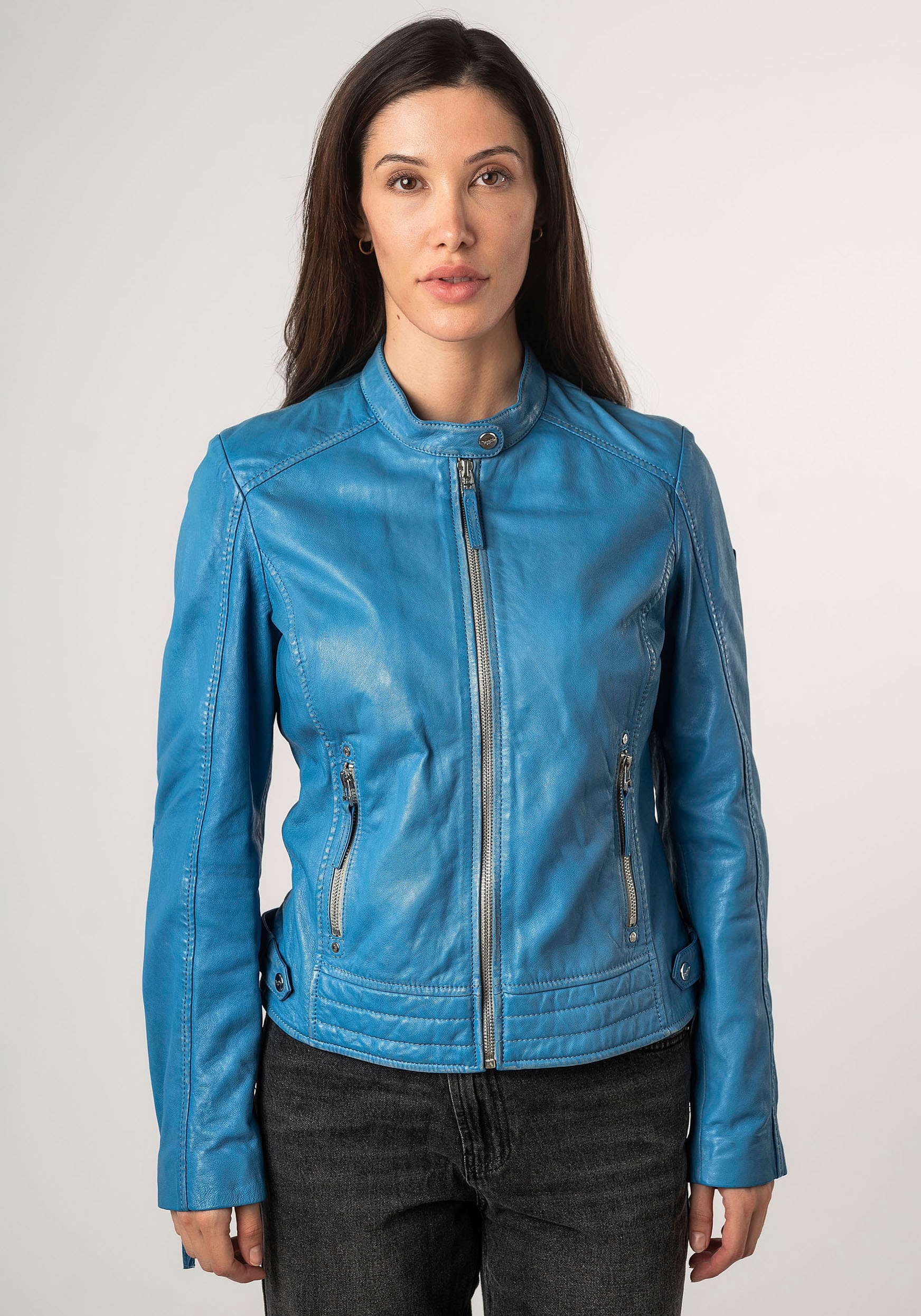 Mauritius Lederjacke »MWFilla«, mit kleinem Stehkragen