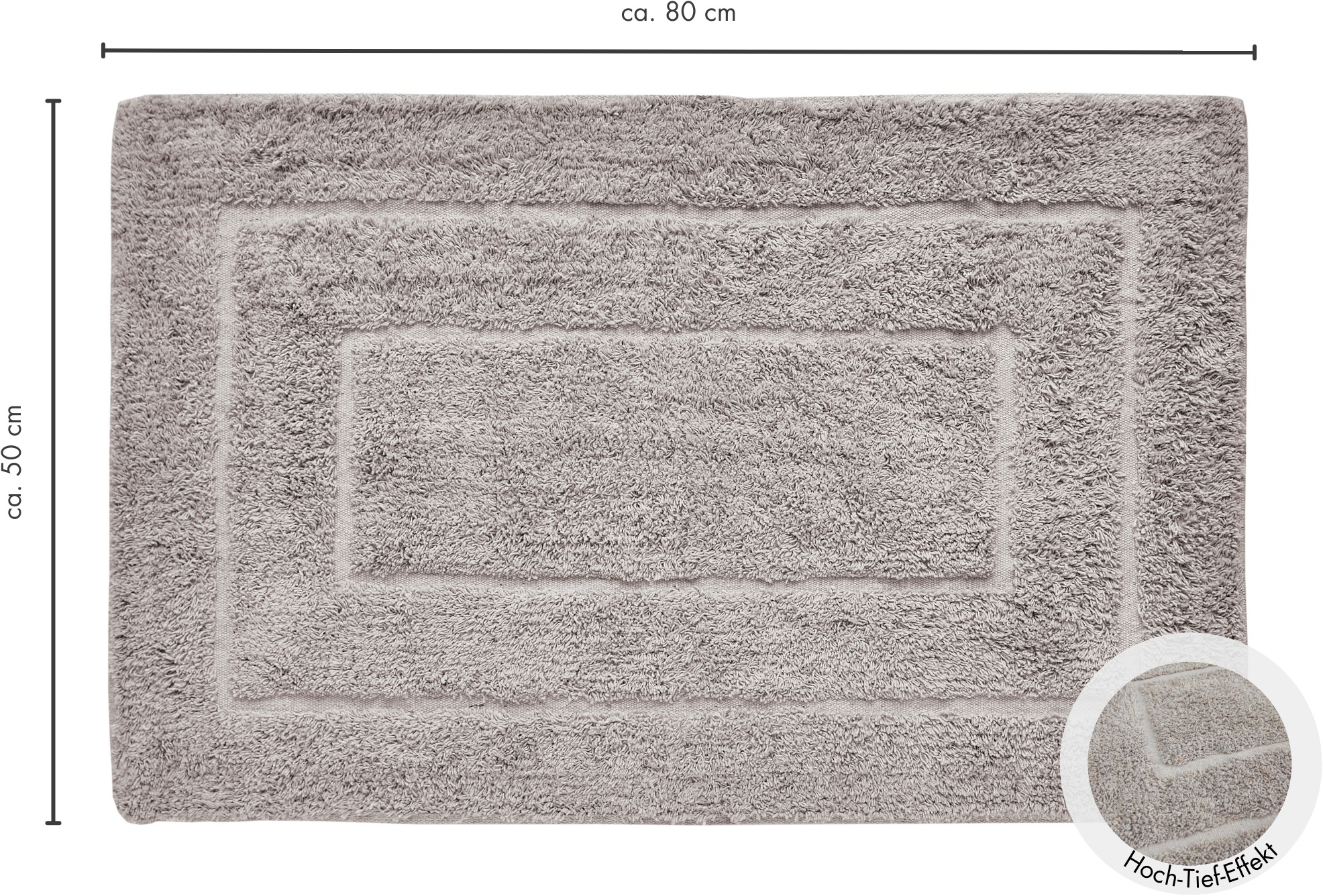Andiamo Badematte »Havanna, 50x80 cm«, fußbodenheizungsgeeignet-schnell trocknend, Badteppich, Uni Farben, Hoch-Tief Effekt, verschiedene Designs