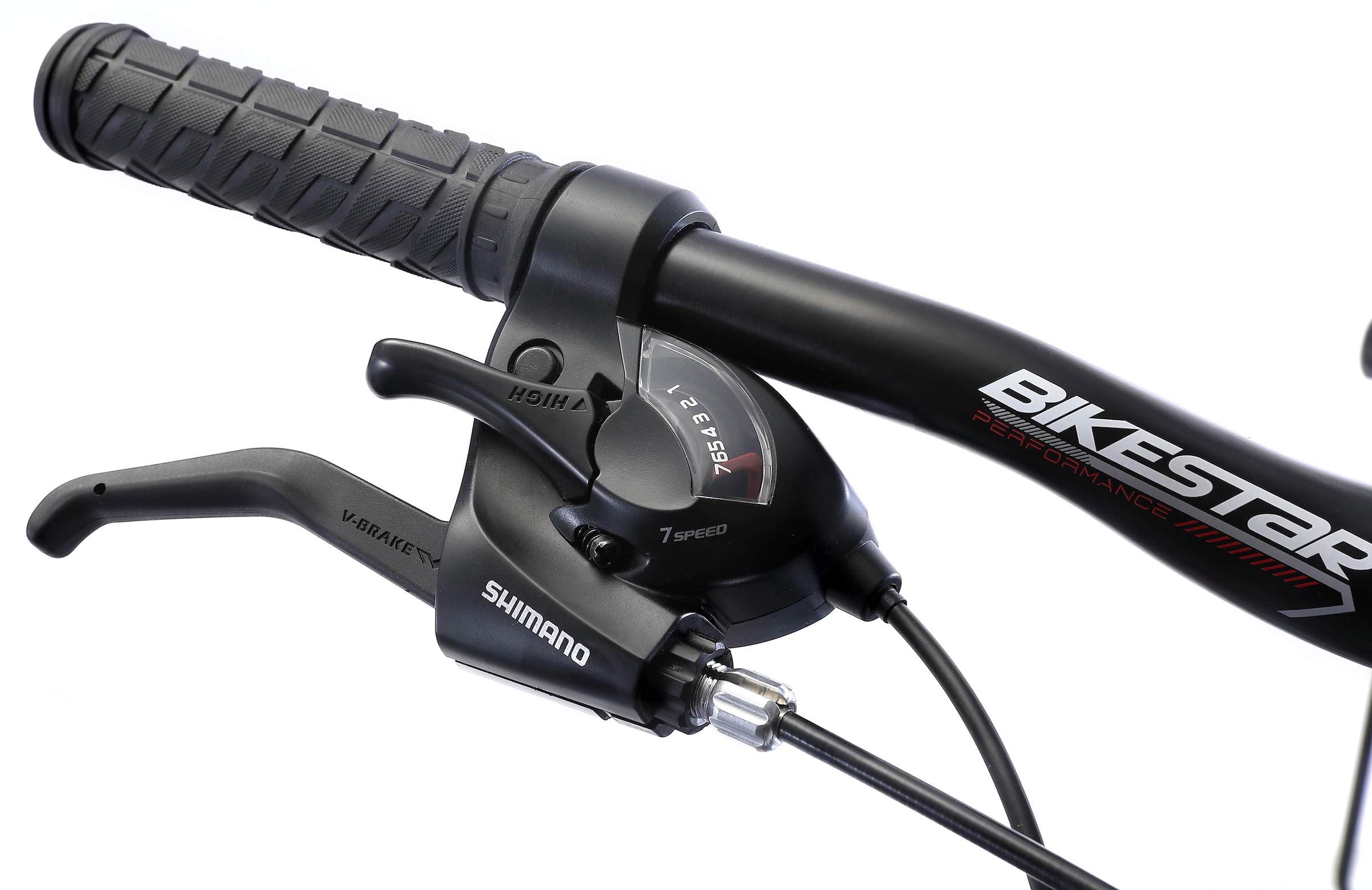 Bikestar Mountainbike, 21 Gang, Shimano, RD-TY300 Schaltwerk, Kettenschaltung, für Damen und Herren, Kettenschaltung