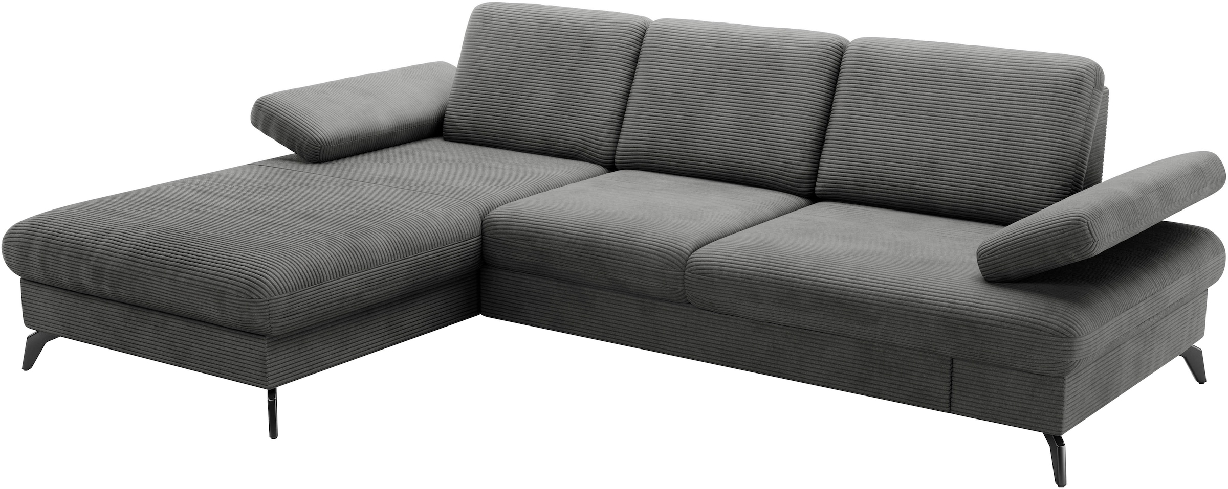 sit&more Ecksofa »Morris Jubi L-Form, B: 247 cm«, mit Armteilfunktion & 1 Zierkissen, optional Bettfunktion