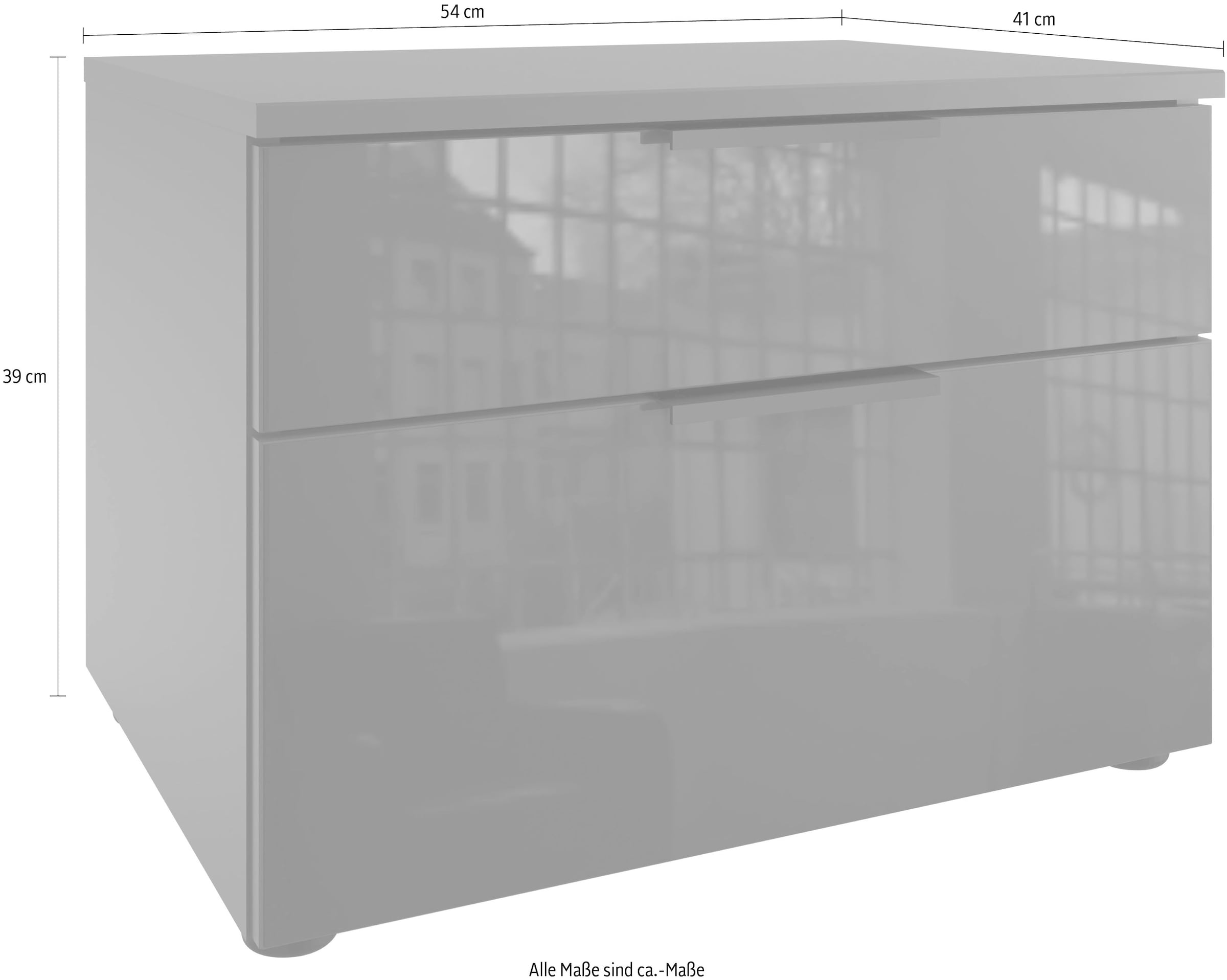 Wimex Nachtkommode »Level36 black C by fresh to go« mit Glaselementen auf der Front, soft-close Funktion, 54cm breit