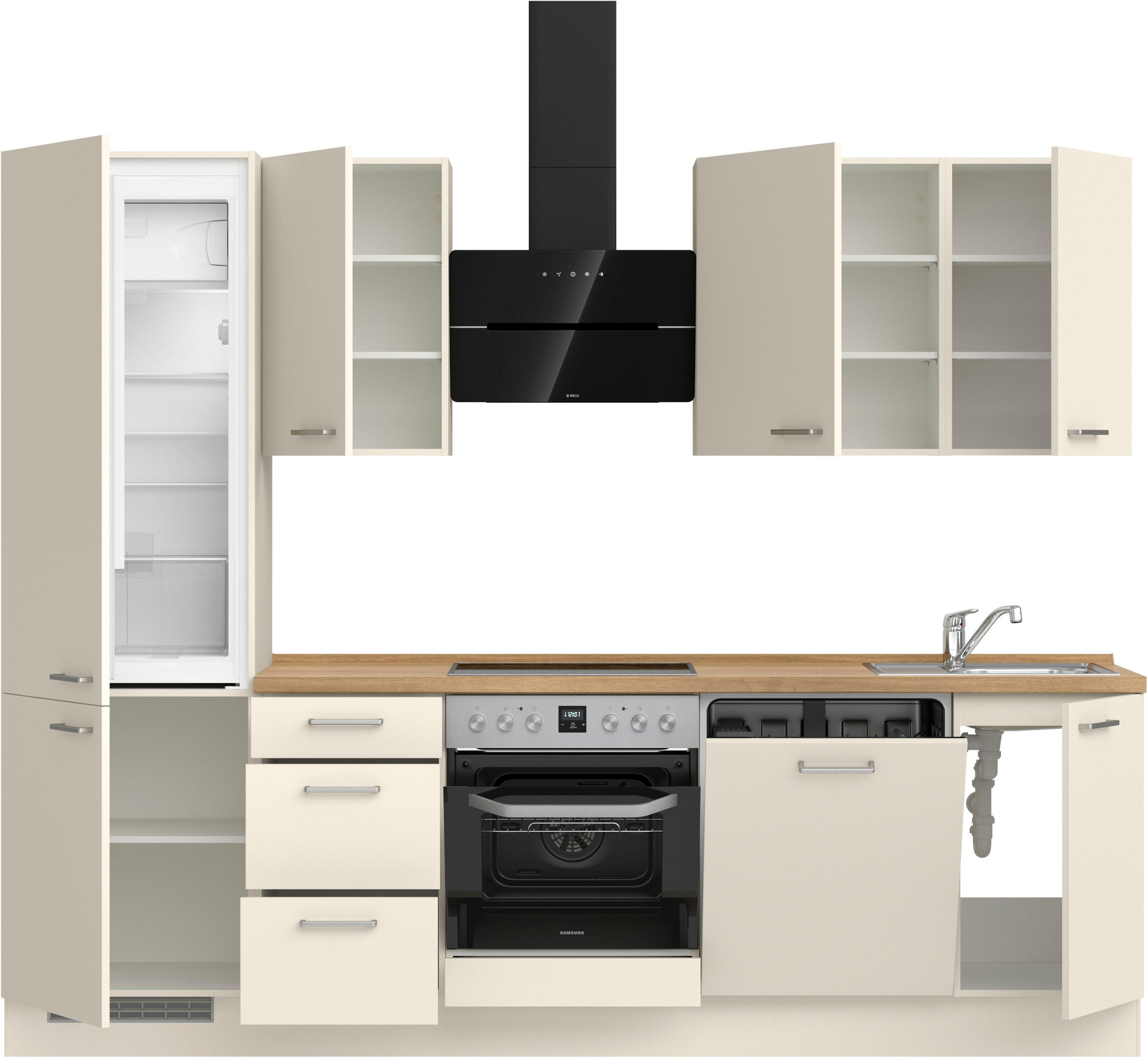 nobilia® Küchenzeile »"Touch II"«, vormontiert, Ausrichtung wählbar, Breite 270 cm, wahlw. mit E-Geräten