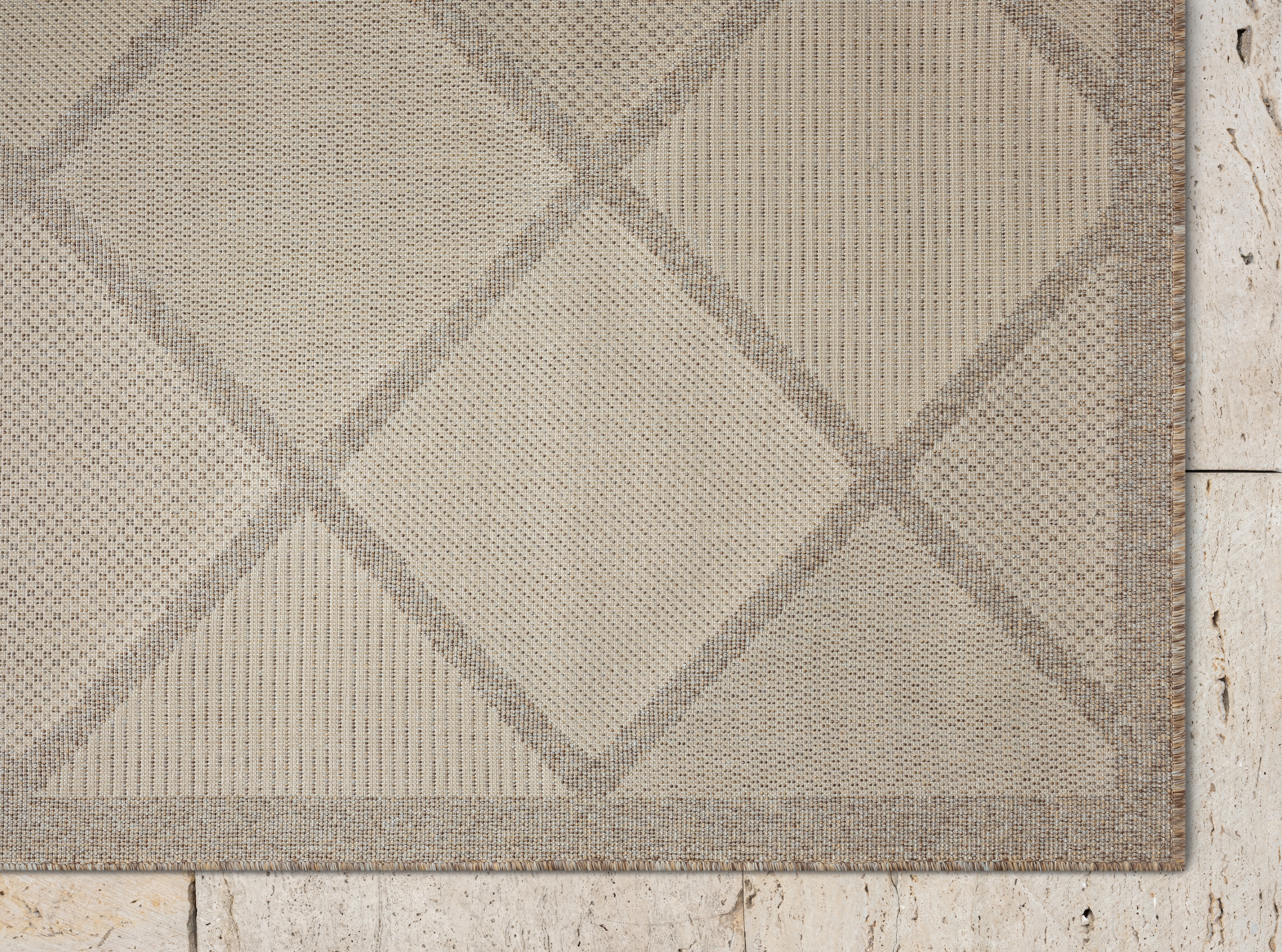 Myflair Möbel & Accessoires Teppich »Amara Lagerräumung«, rechteckig, 8 mm Höhe, Uni Farben, Hoch-Tief Effekt, Outdoor geeignet, Balkon, Terrasse