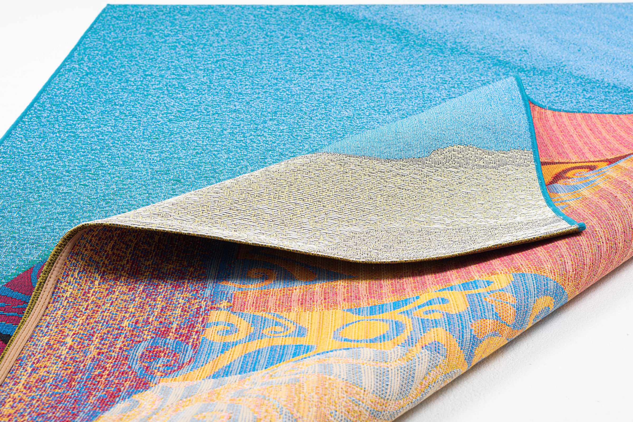 Sansibar Teppich »Rantum Beach SA-018«, rechteckig, 5 mm Höhe, Flachgewebe, modernes Design, Surfboards, In- und Outdoor geeignet