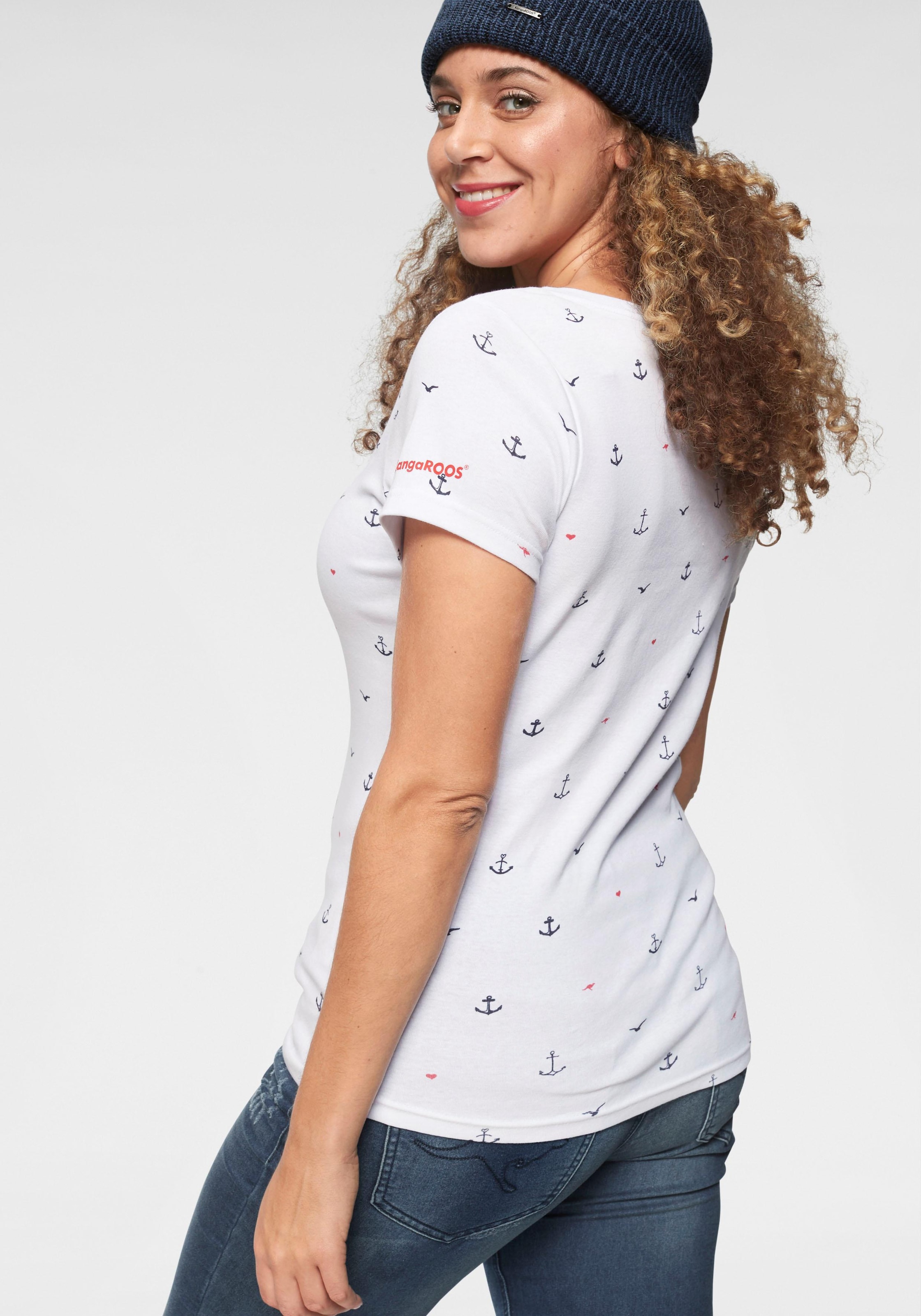 KangaROOS T-Shirt kurzärmelig,  sehr figurbetont und hüftbedeckend