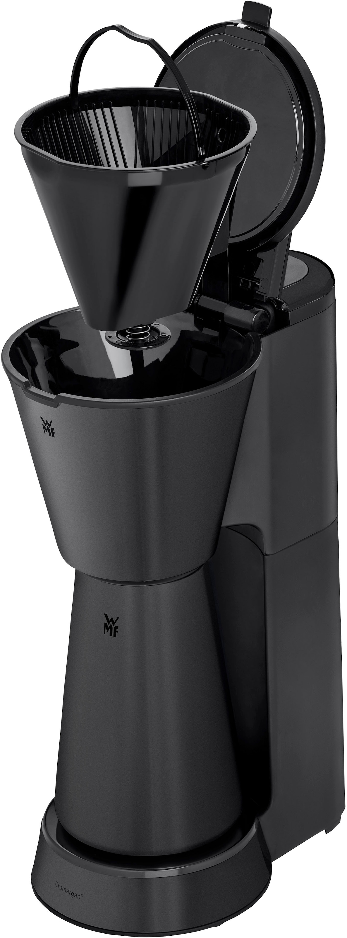 WMF Filterkaffeemaschine »KÜCHENminis®, Aroma Thermo to go Deep Black«, 0,625 l Kaffeekanne, Papierfilter, 1x2, Abschaltautom., Cromargan, inkl. Thermokanne und Thermo-Trinkbecher