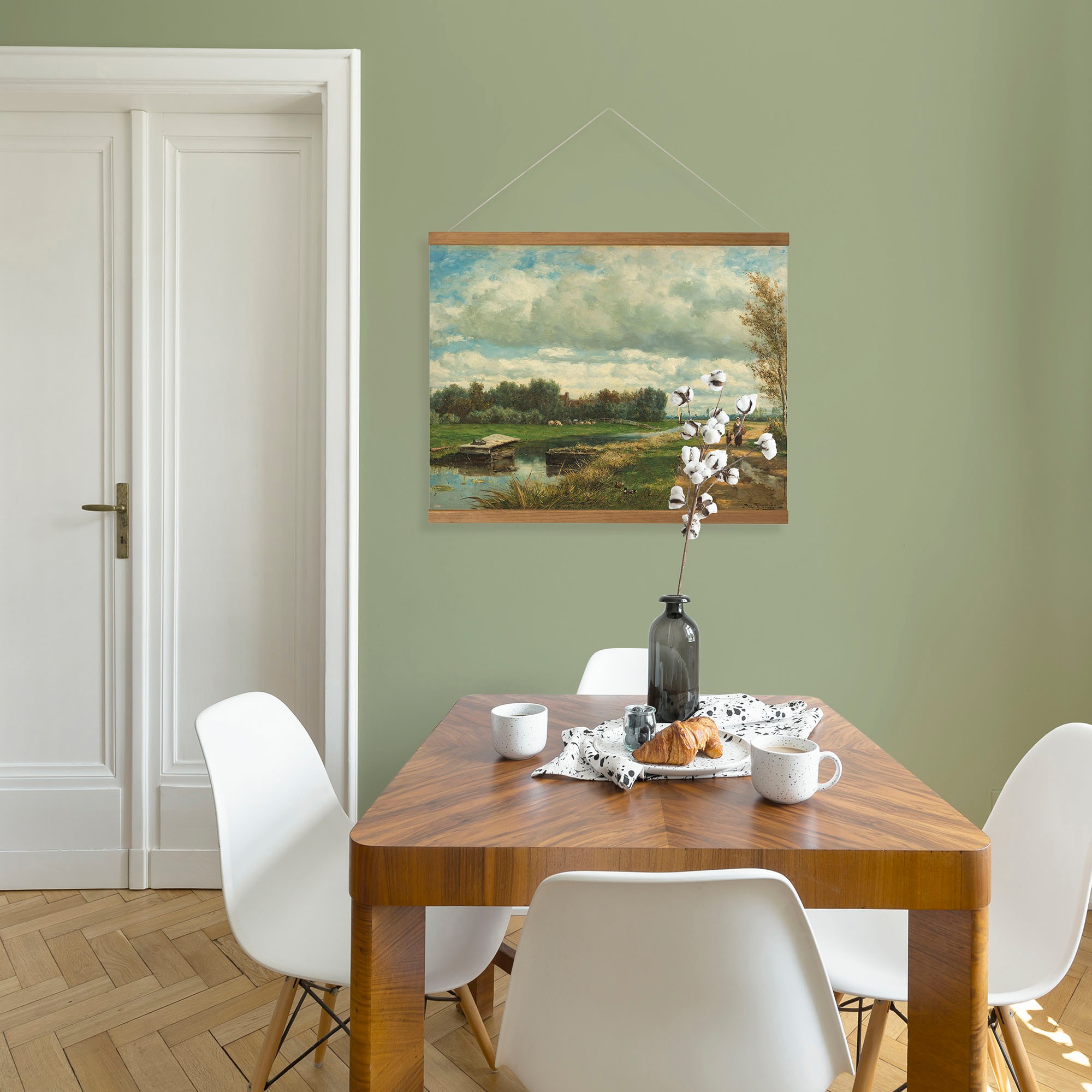 Art for the home Leinwandbild »Dutch Landscape«, (1 St.), Luxus Kakemono Leinen Wandposter 80x60cm