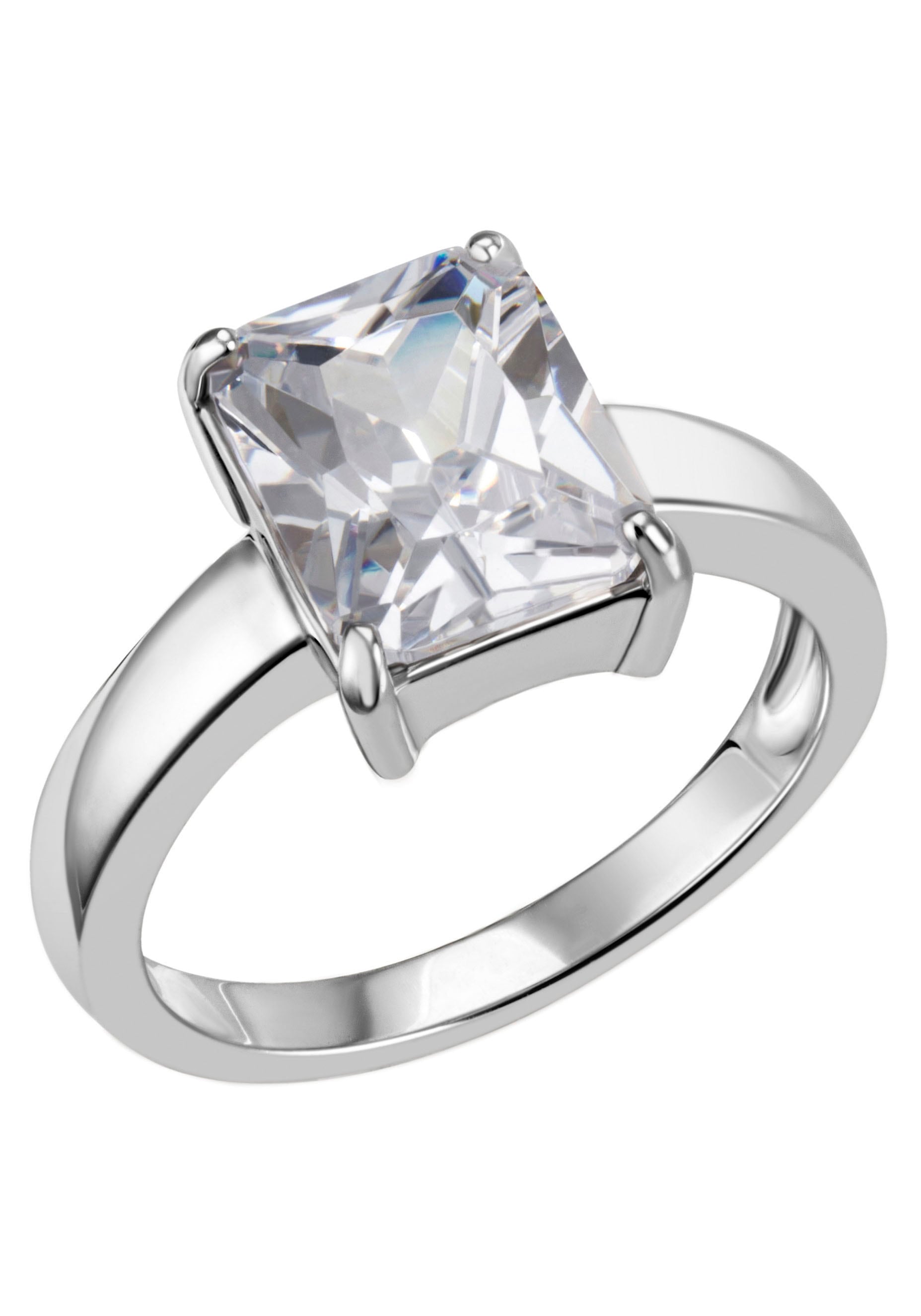 Firetti Fingerring »Schmuck Geschenk Silber 925 Silberring Cocktailring Ice Cube-Optik« mit Zirkonia (synth.)