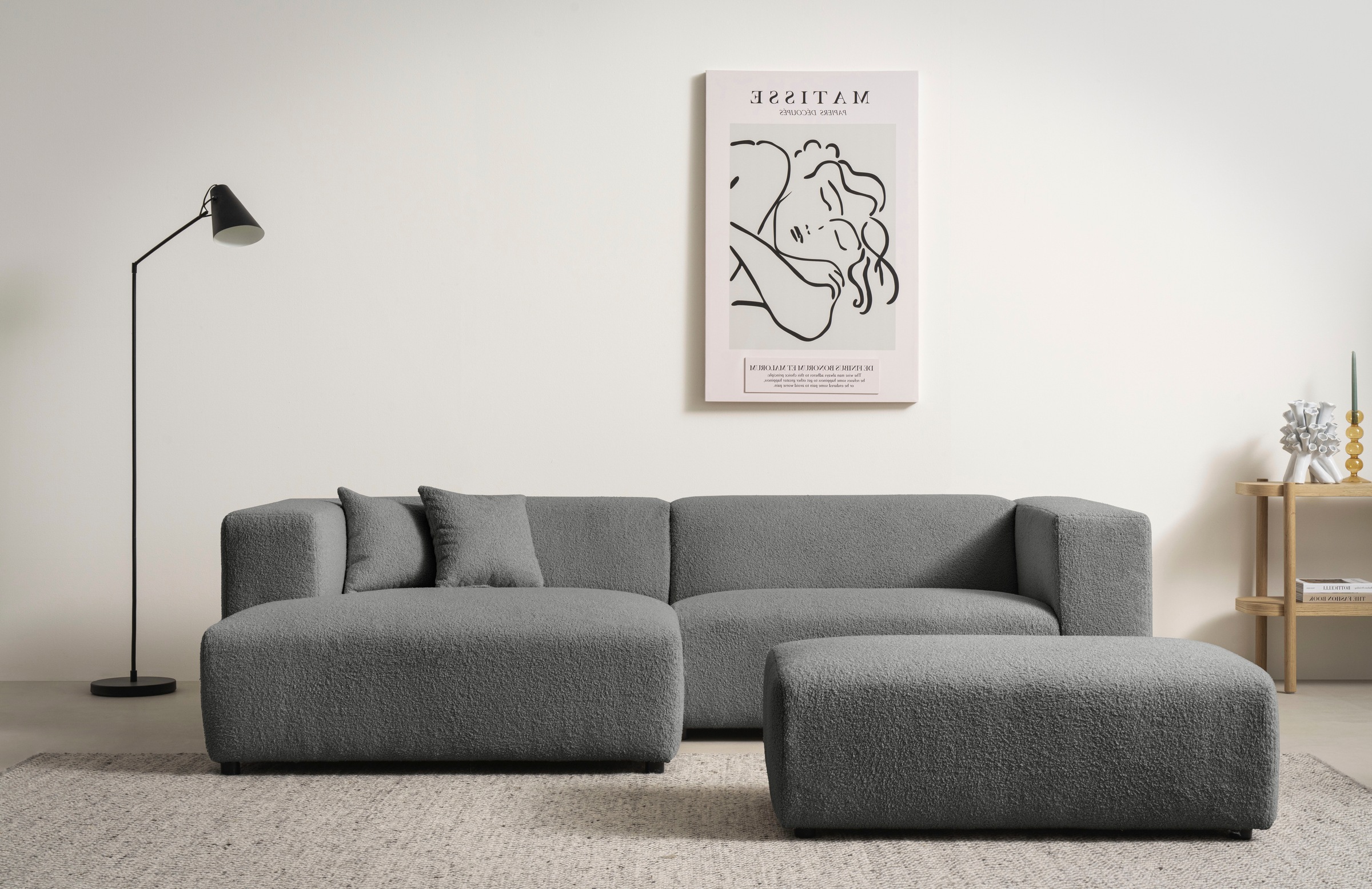 andas Polsterecke »BAKELS, Ecksofa-Set mit Hocker, L-Form mit Schlaffunktio günstig online kaufen