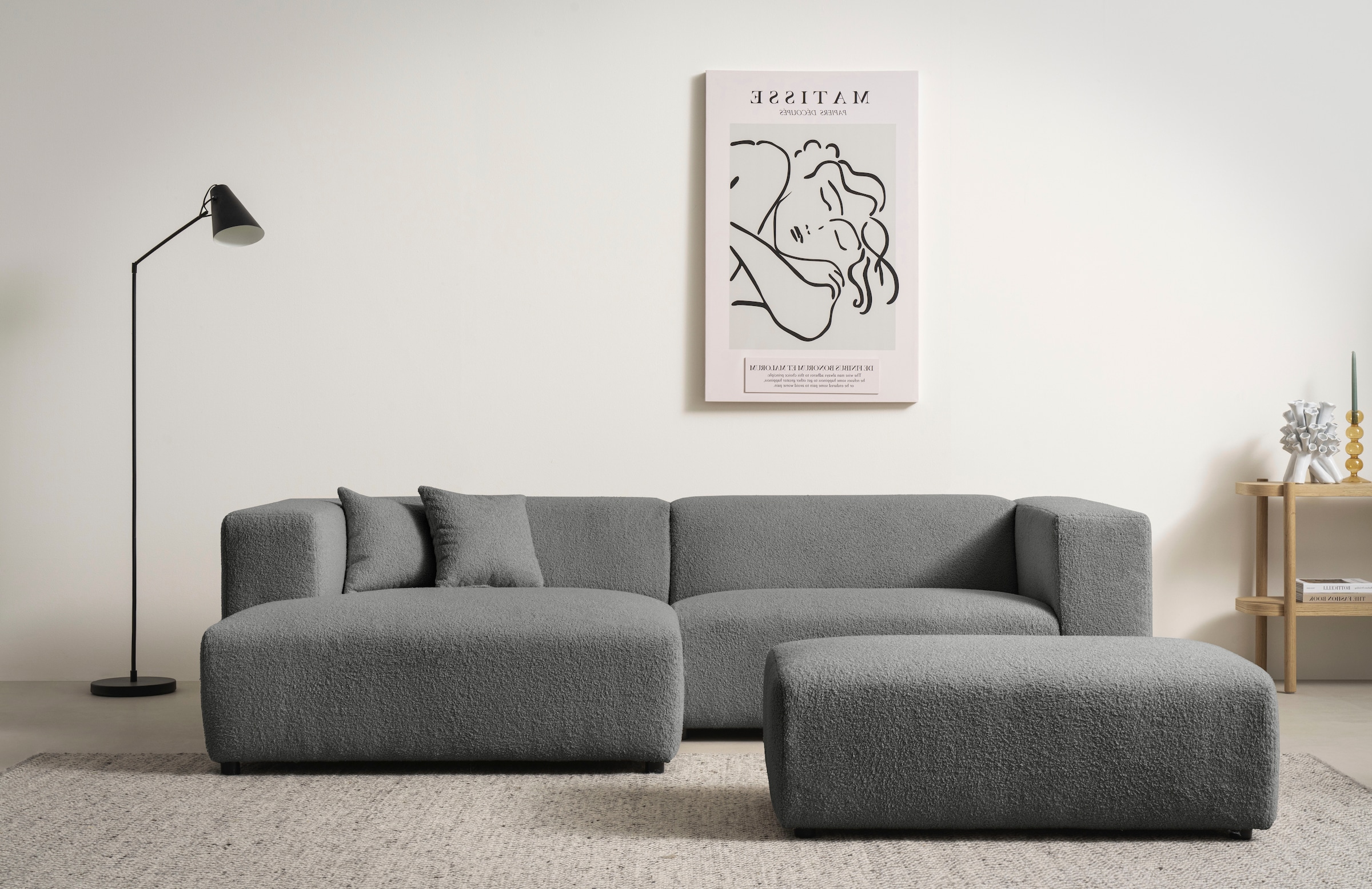 Home affaire Polsterecke »BAKELS, Ecksofa-Set mit Hocker, L-Form mit Schlaf günstig online kaufen