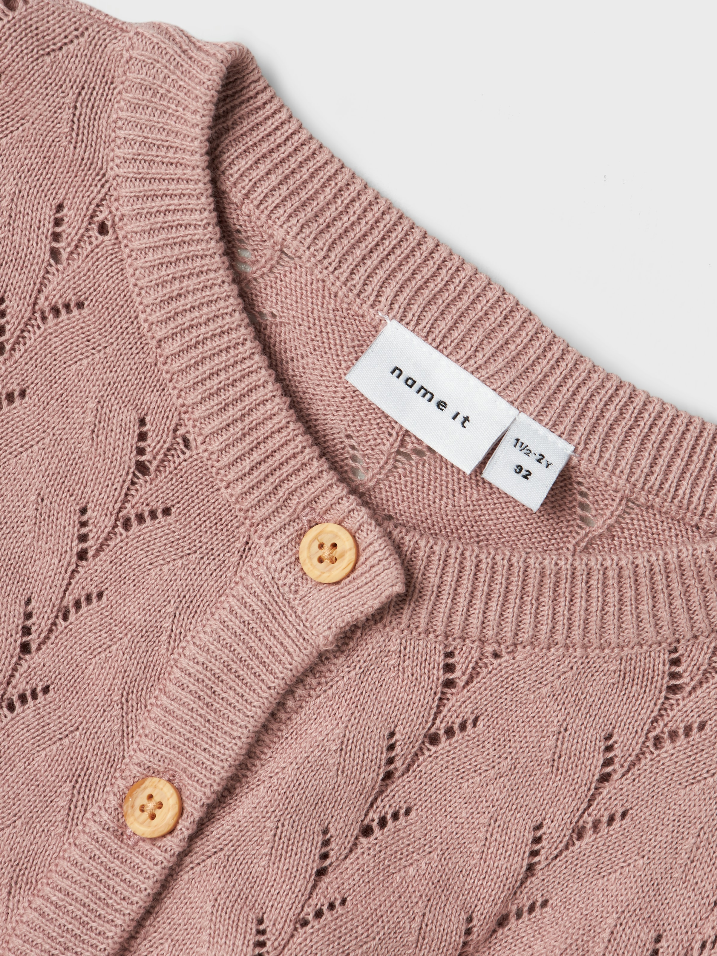 Name It Strickjacke »NMFBANNI für Mädchen mit Ajour-Strick und Rippbündchen« unifarben, casual, regular fit, Baumwolle, Rundhals