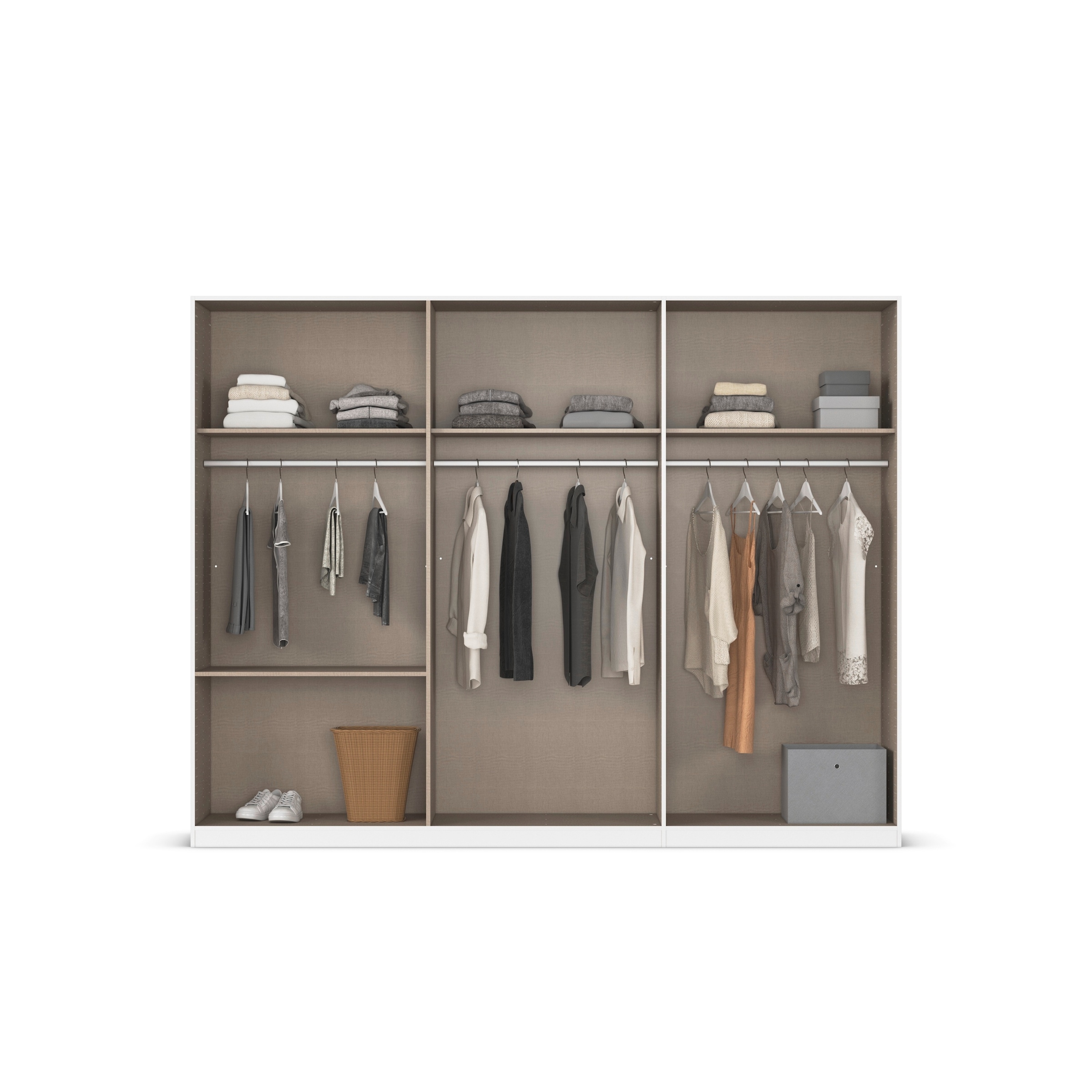 rauch Kleiderschrank »Drehtürenschrank Schrank Garderobe Schlafzimmerschrank KODA«, (oberer Schubkasten mit praktischer Inneneinteilung), mit asymmetrisch angeordneten Schubladen MADE IN GERMANY