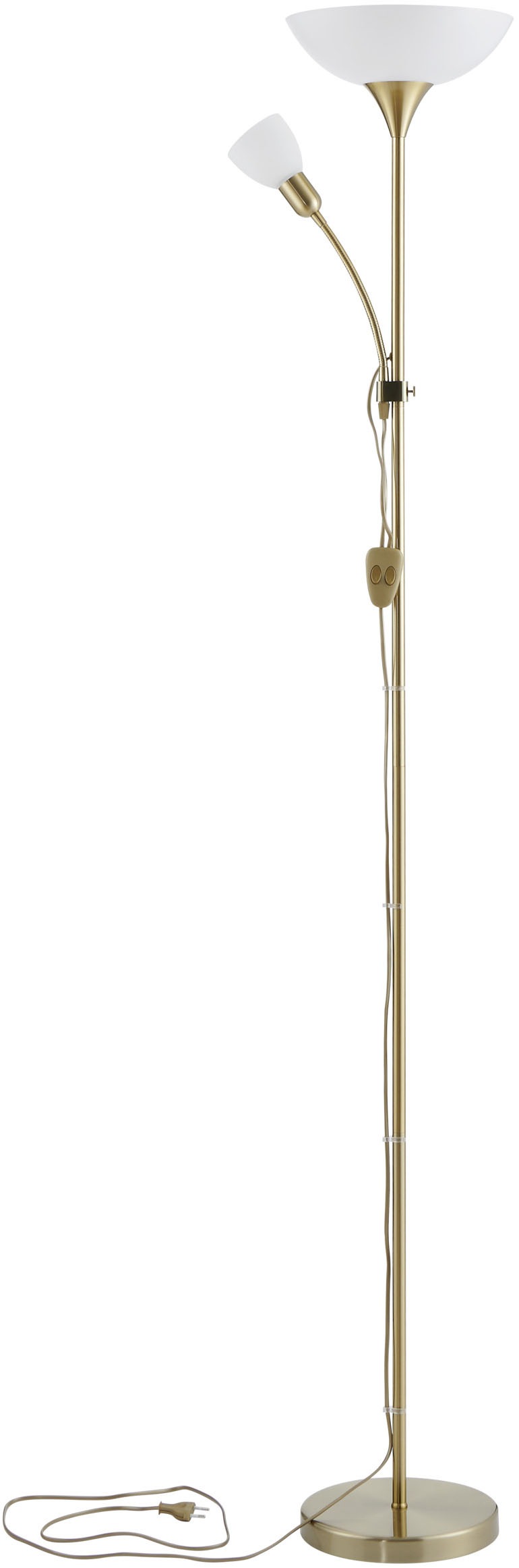 EGLO Stehlampe »UP 2 Stehlampe - Stahl - E27;E14 - 1X60W;1X18W - IP20« LED-Modul 1 Stk. Standleuchte, Leselampe, Wohzimmer, Schlafzimmer, H176,5 x Ø27,5 cm