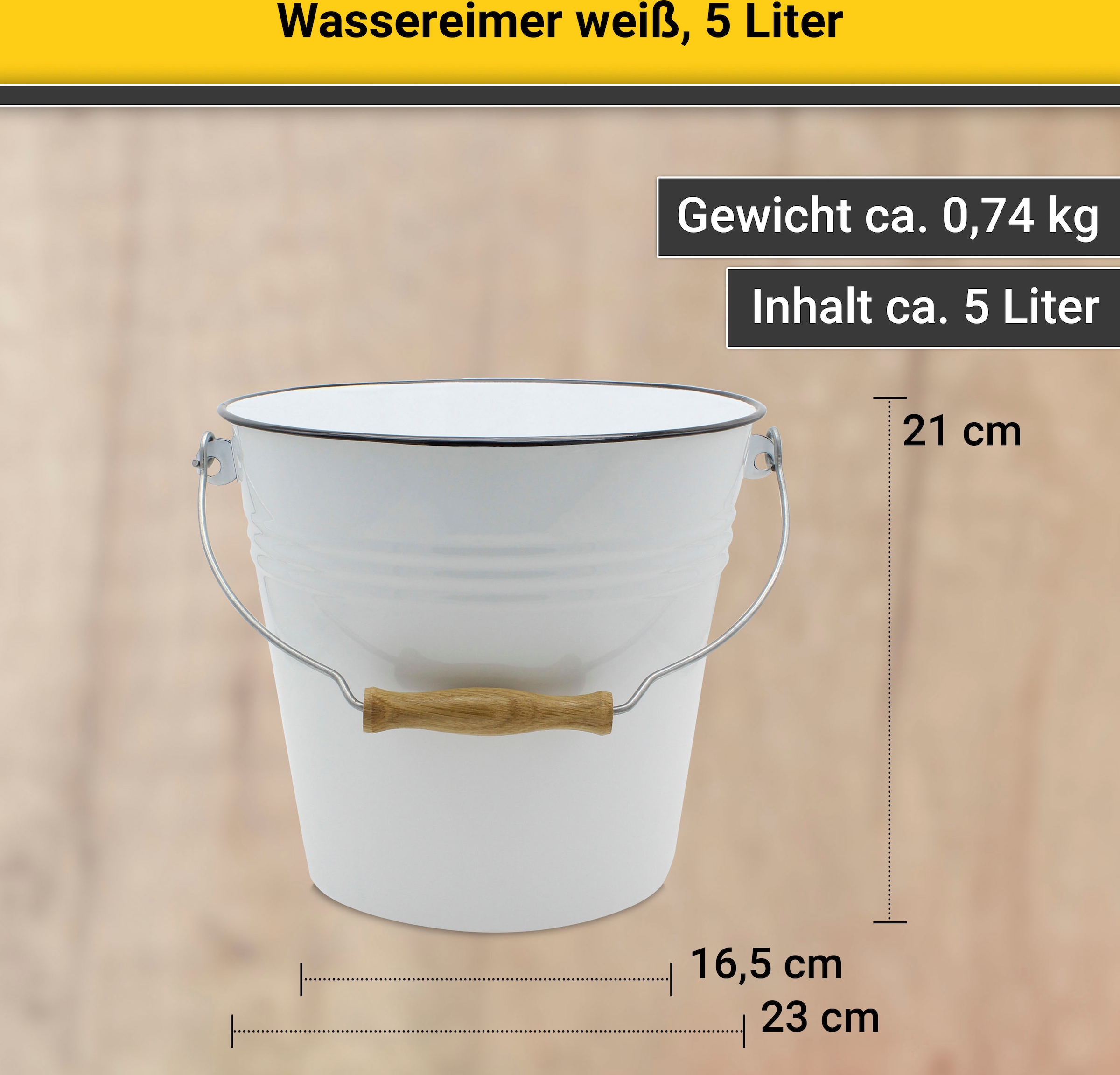 Krüger Putzeimer, (1 tlg.), Emaille, 5 Liter