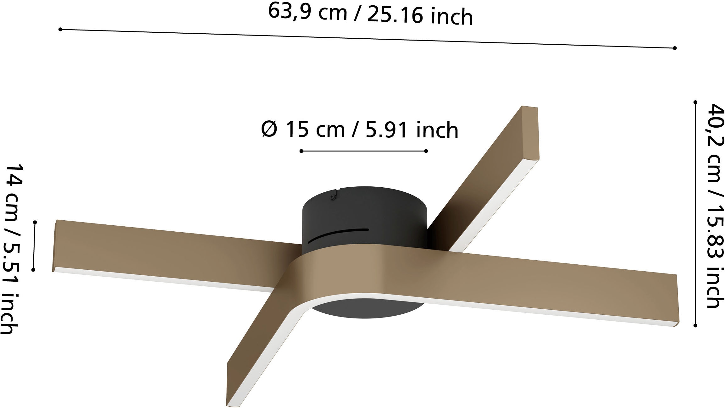 EGLO Deckenleuchte »FOLCINO-Z Deckenlampe - Alu, Stahl - LED - 2X18W - IP20« LED-Modul 1 Stk. Kaltweiß | Neutralweiß | RGB | Warmweiß Wohzimmerlampe, Esszimmerlampe, Flur, Schlafzimmer, L64 x B40 x H14 cm