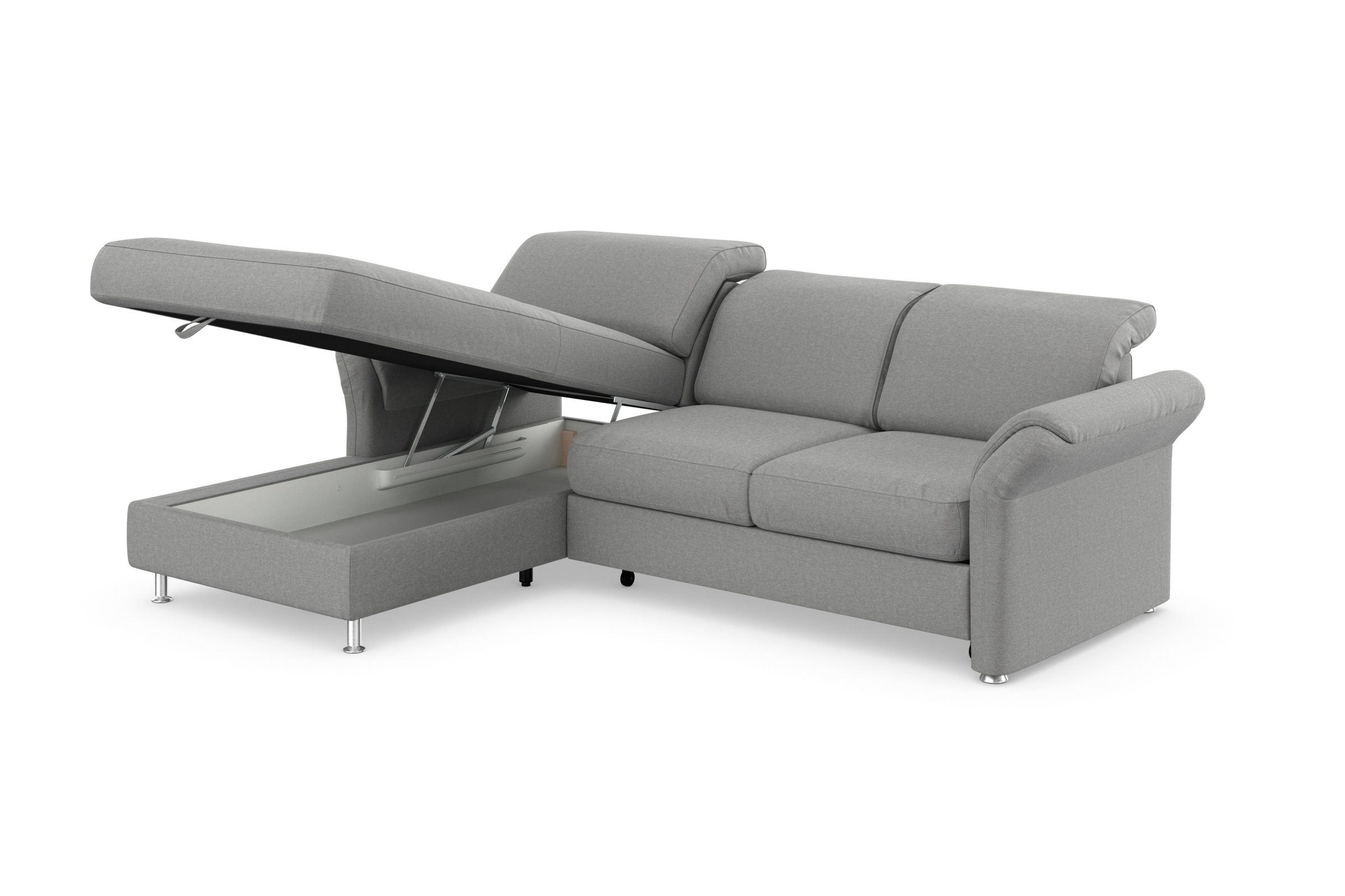 sit&more Ecksofa »Apulia L-Form«, wahlweise Bettfunktion, Bettkasten und Kopf- und Armteilverstellung